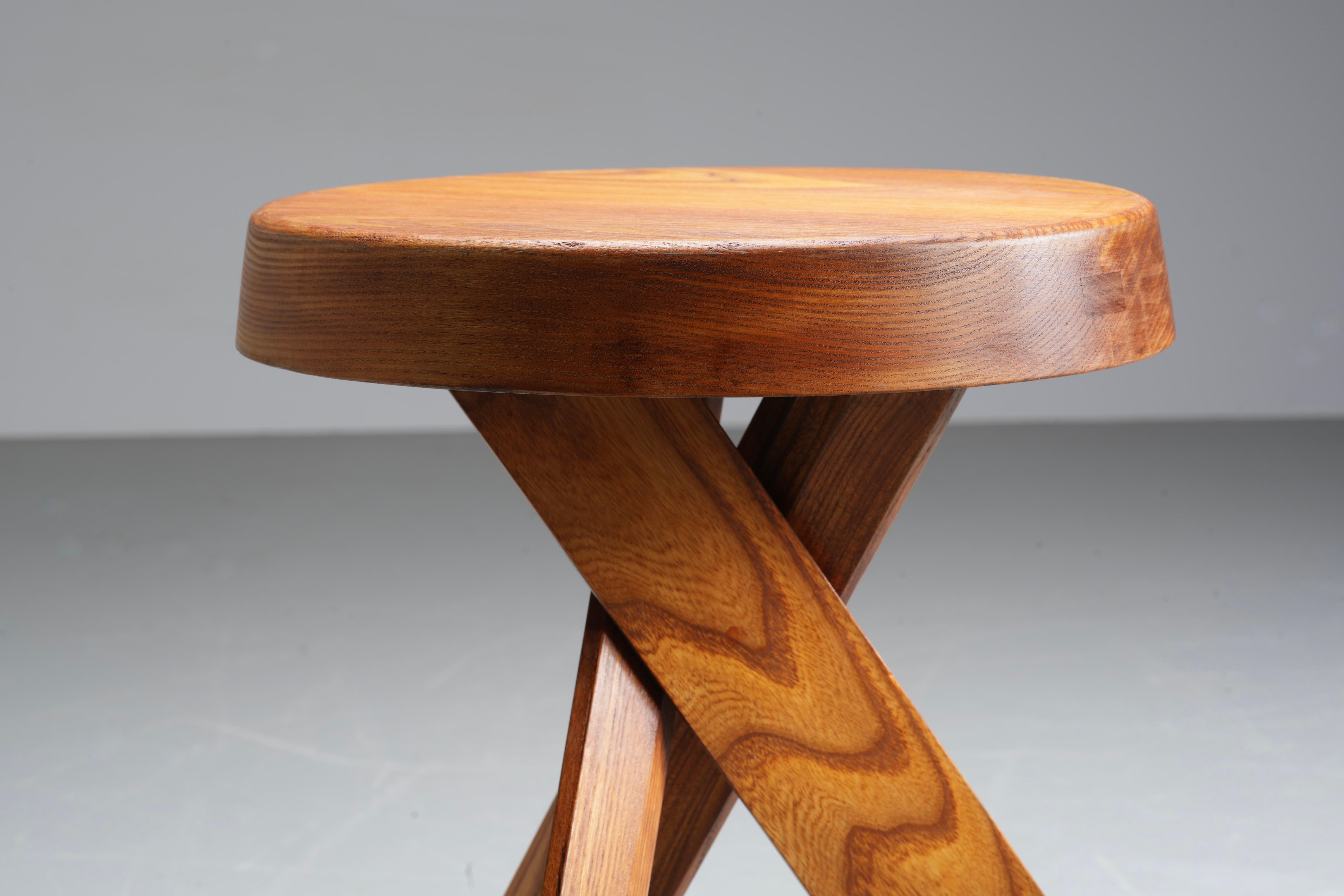 Hocker S13A, alte Version von Pierre Chapo in Ulme, Frankreich, 1970er Jahre im Angebot 2