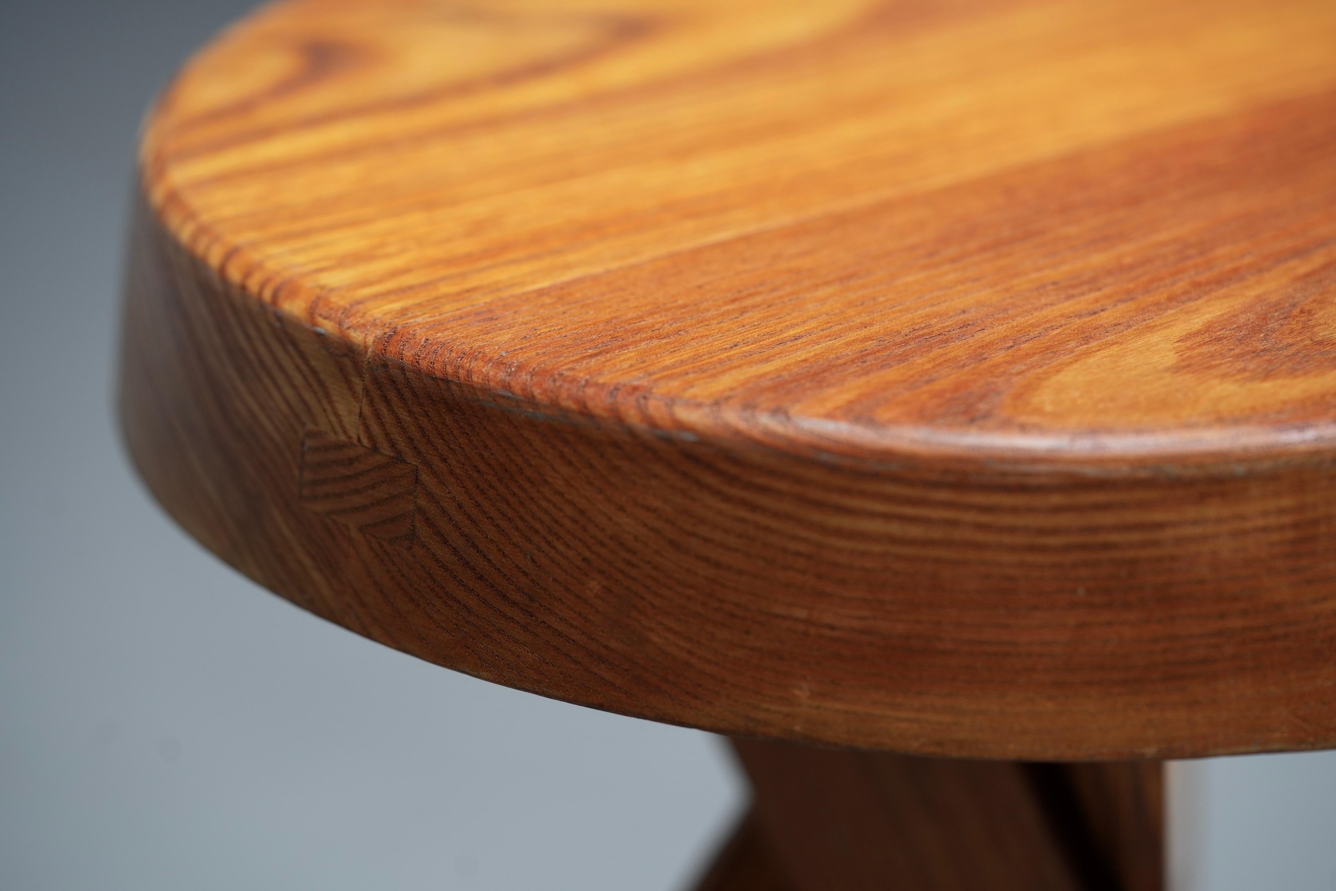 Stool S13A old version by Pierre Chapo in Elm, France, 1970's For Sale 1