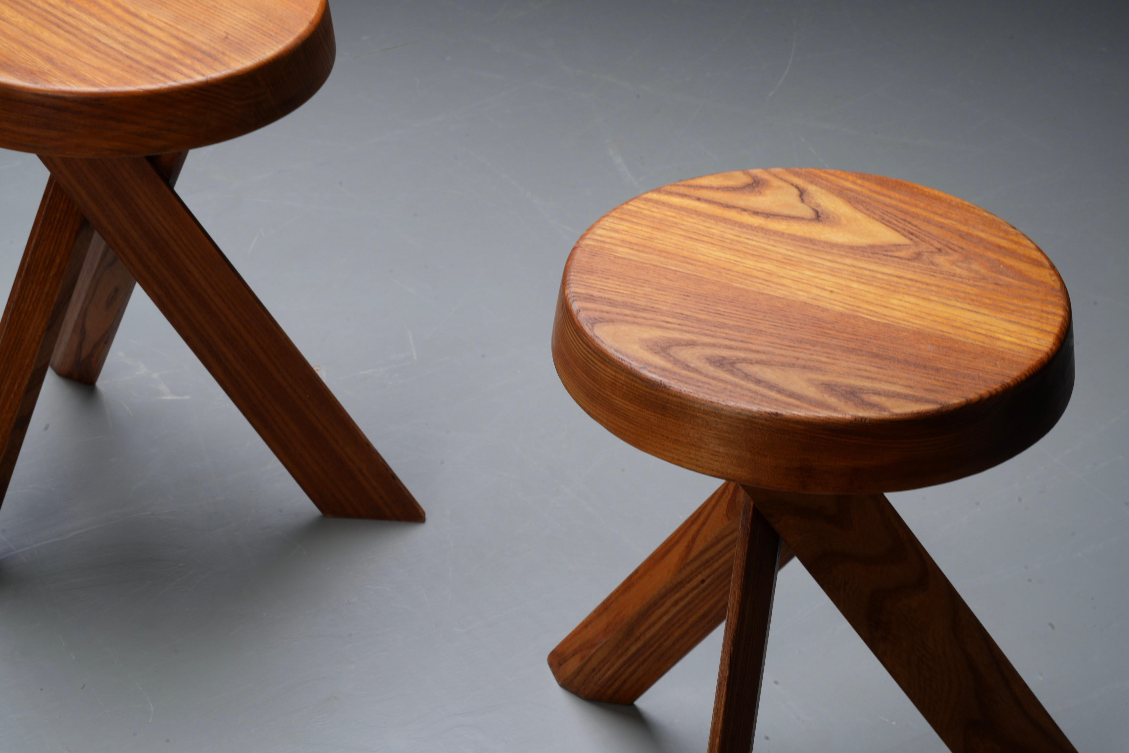 Stool S13A old version by Pierre Chapo in Elm, France, 1970's For Sale 2