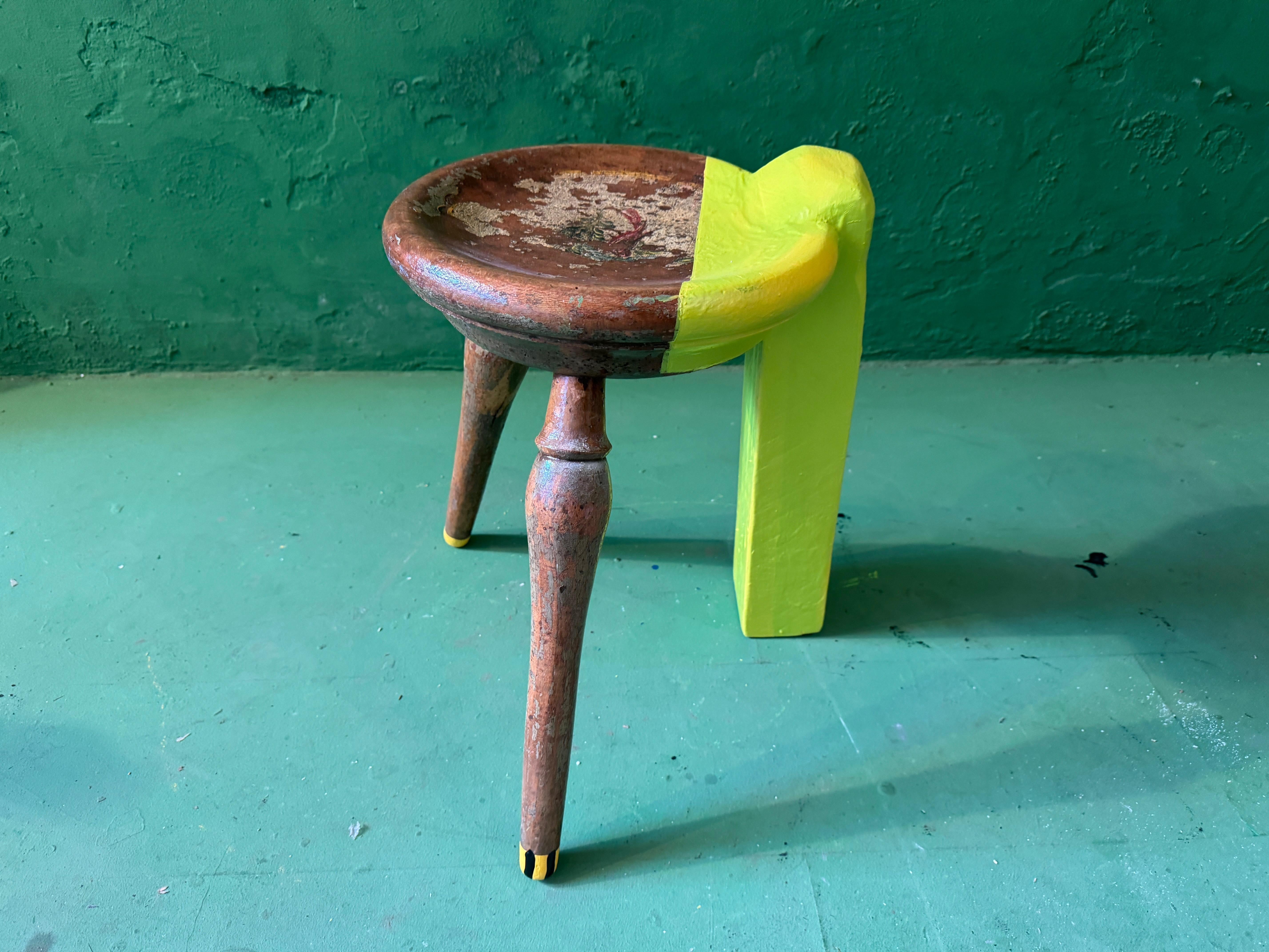 German Stool/ Sculpture - Reality bites by Markus Friedrich Staab For Sale