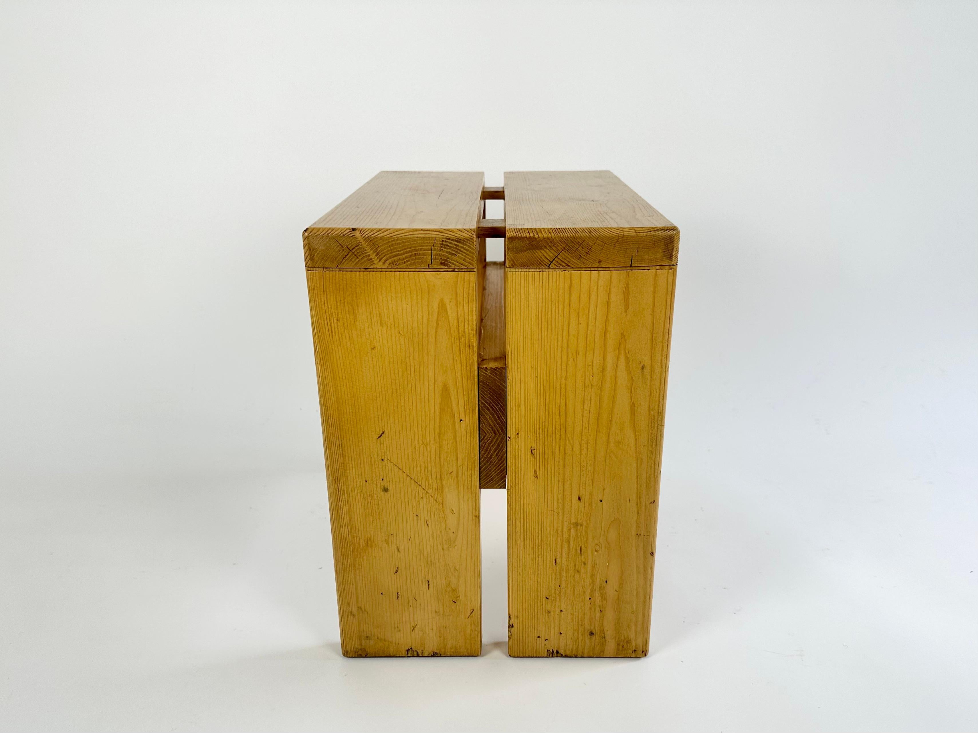 Stool/Side Table from Les Arcs. France 1970s, Charlotte Perriand 1