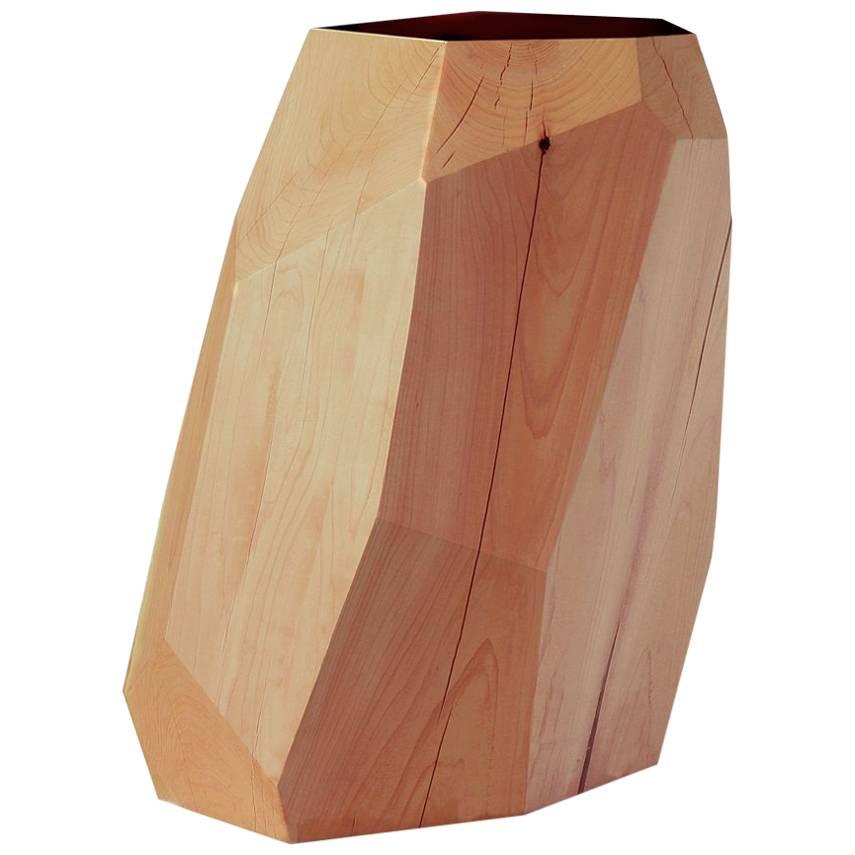 Modern Stool/Side Table Carbon Dyed Cedar with Carrara Marble Top by Hinterland Design For Sale