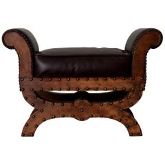 Stool Small Otto Schultz Swedish Early 20th Century Leather Sweden