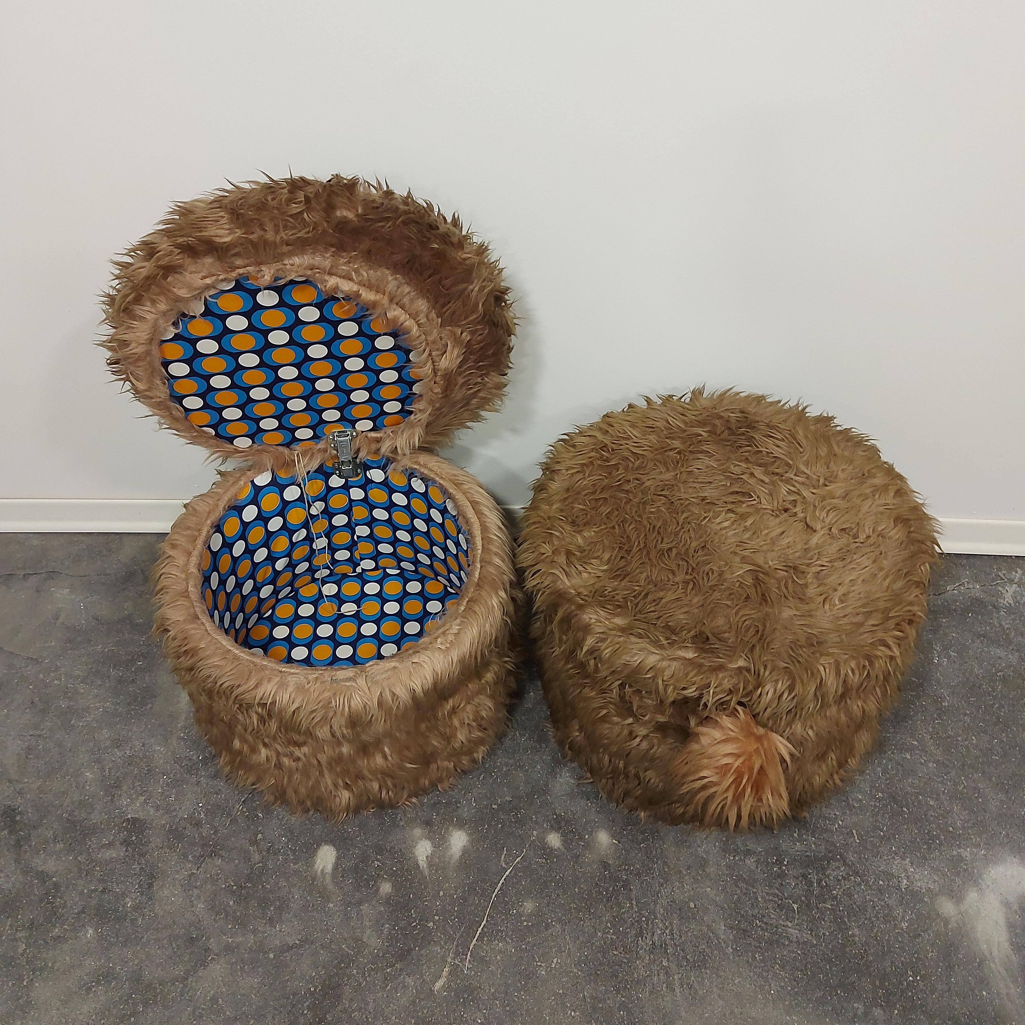 Mid-Century Modern Stool/Storage/Coffee Table 1990s pair For Sale