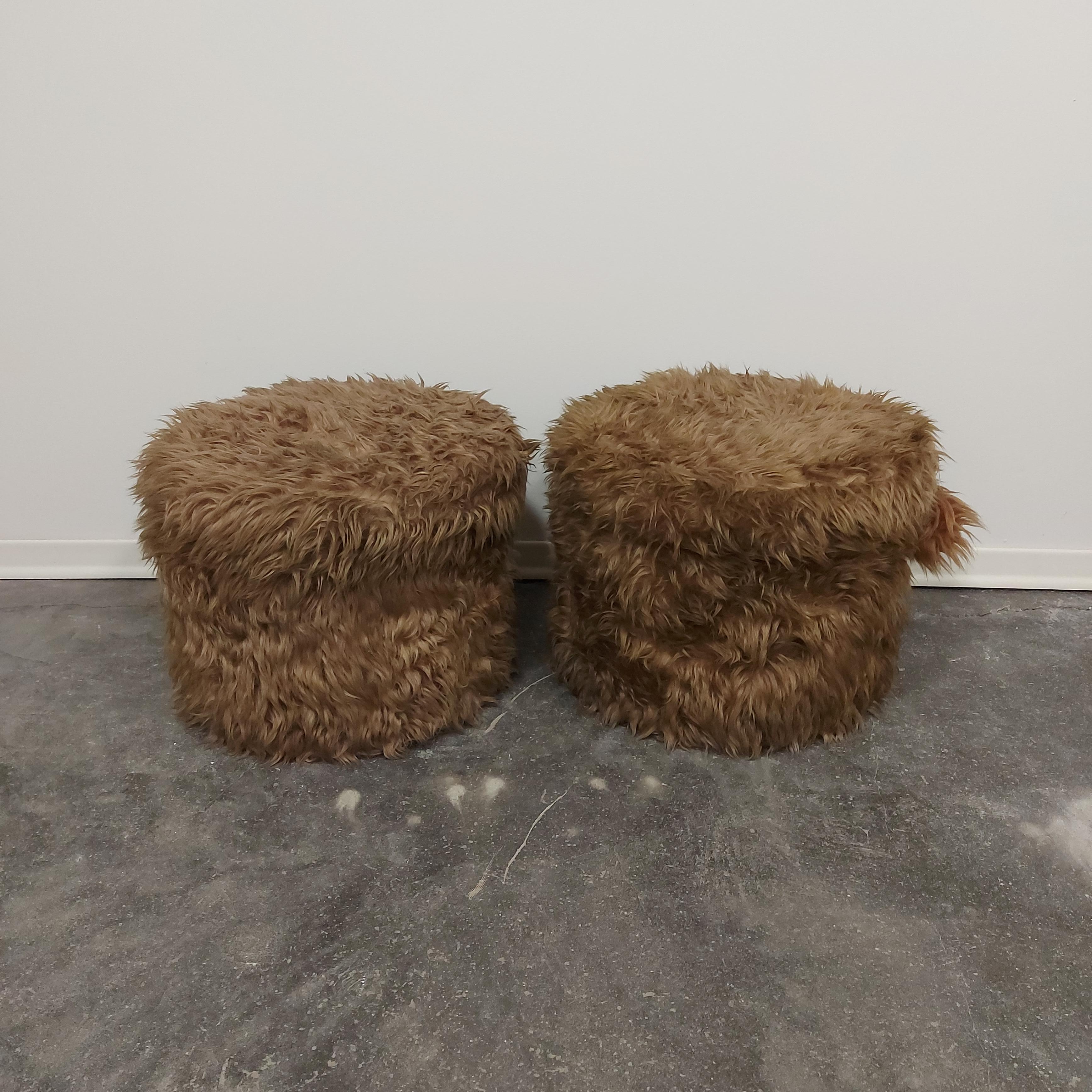 Fabric Stool/Storage/Coffee Table 1990s pair For Sale