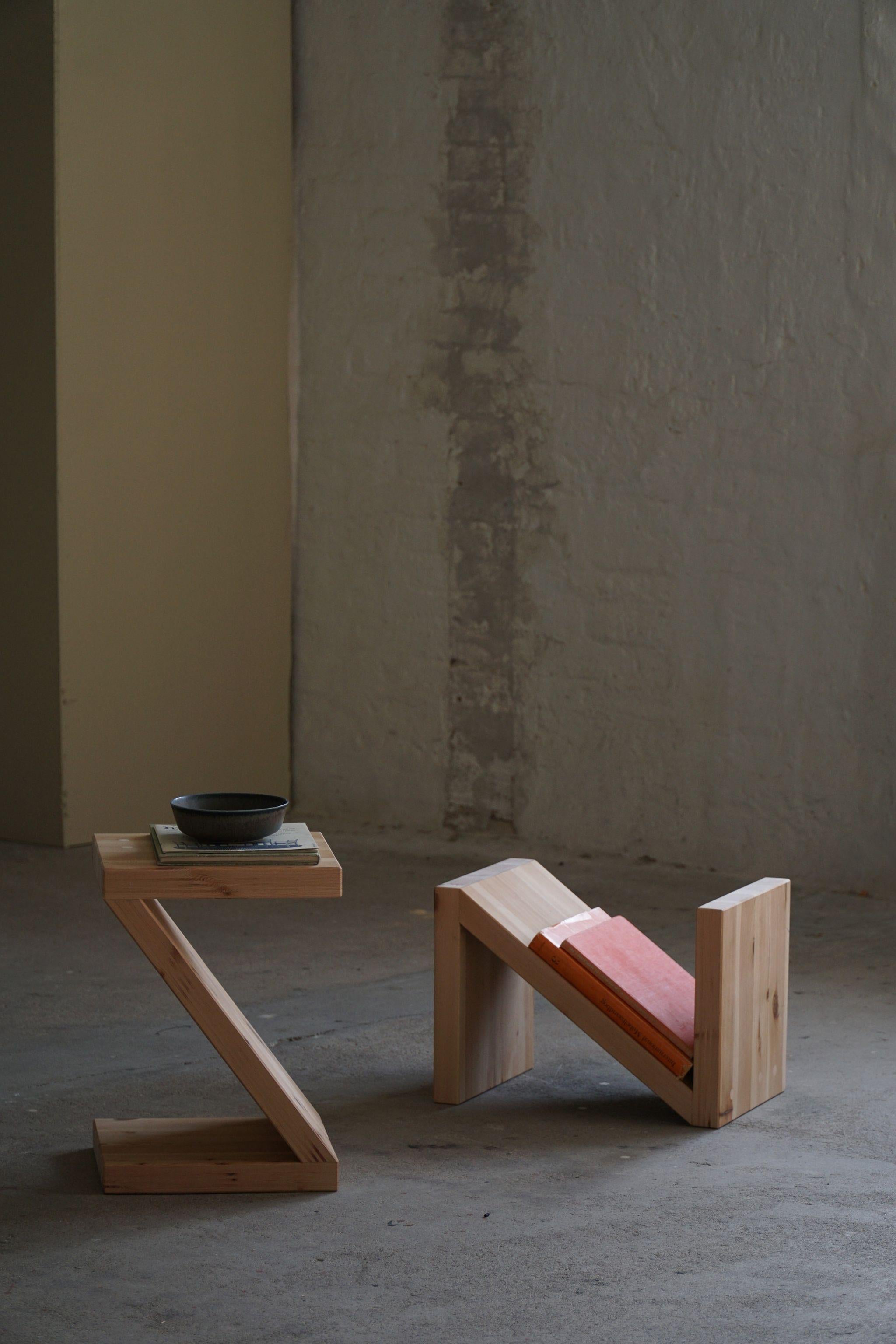 Stool / Table by eliaselias, Made in Recycled Solid Pine, Danish Design 2022 For Sale 11