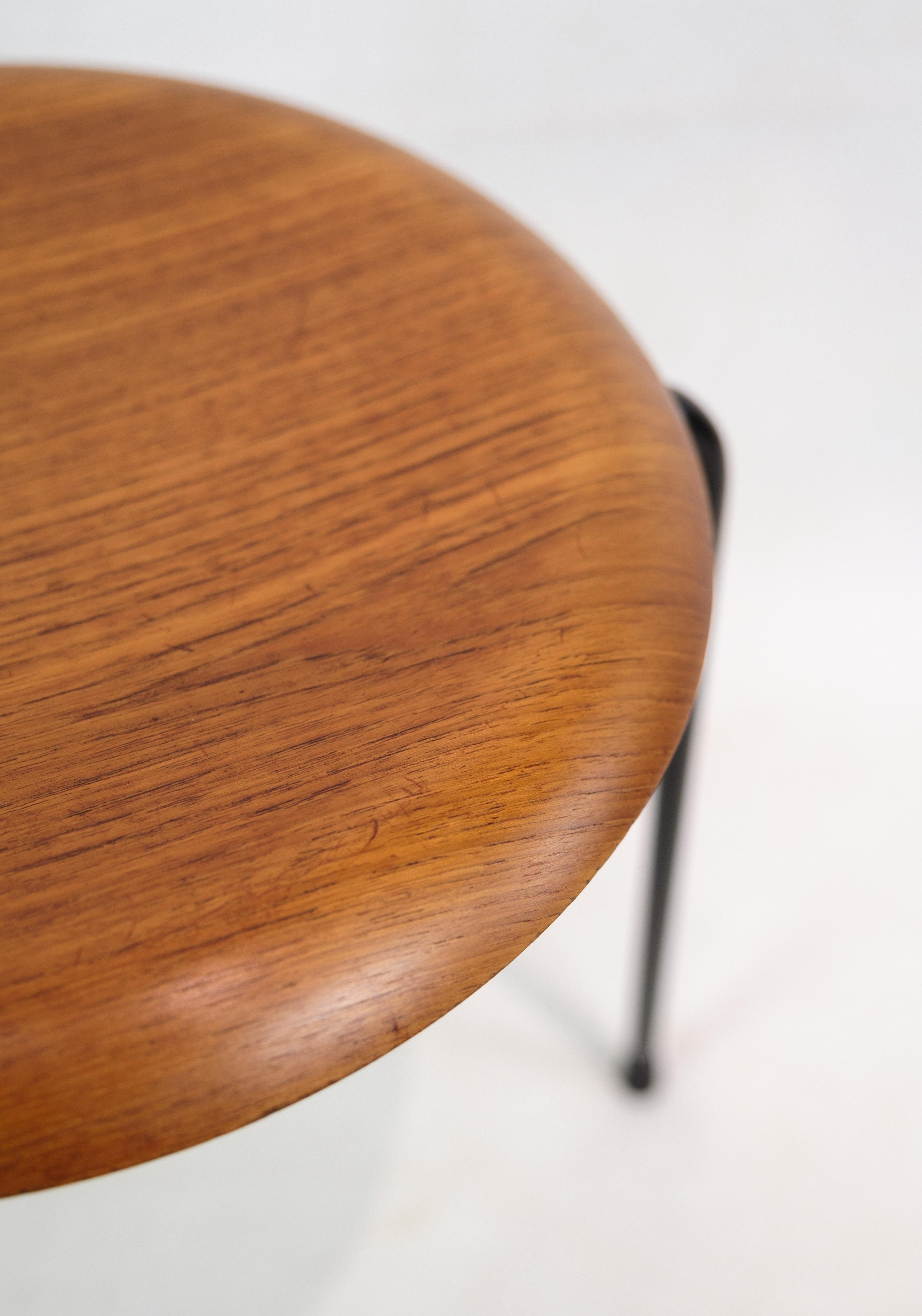 Stool, Teak, Arne Jacobsen, Fritz Hansen, 1950 In Good Condition In Lejre, DK