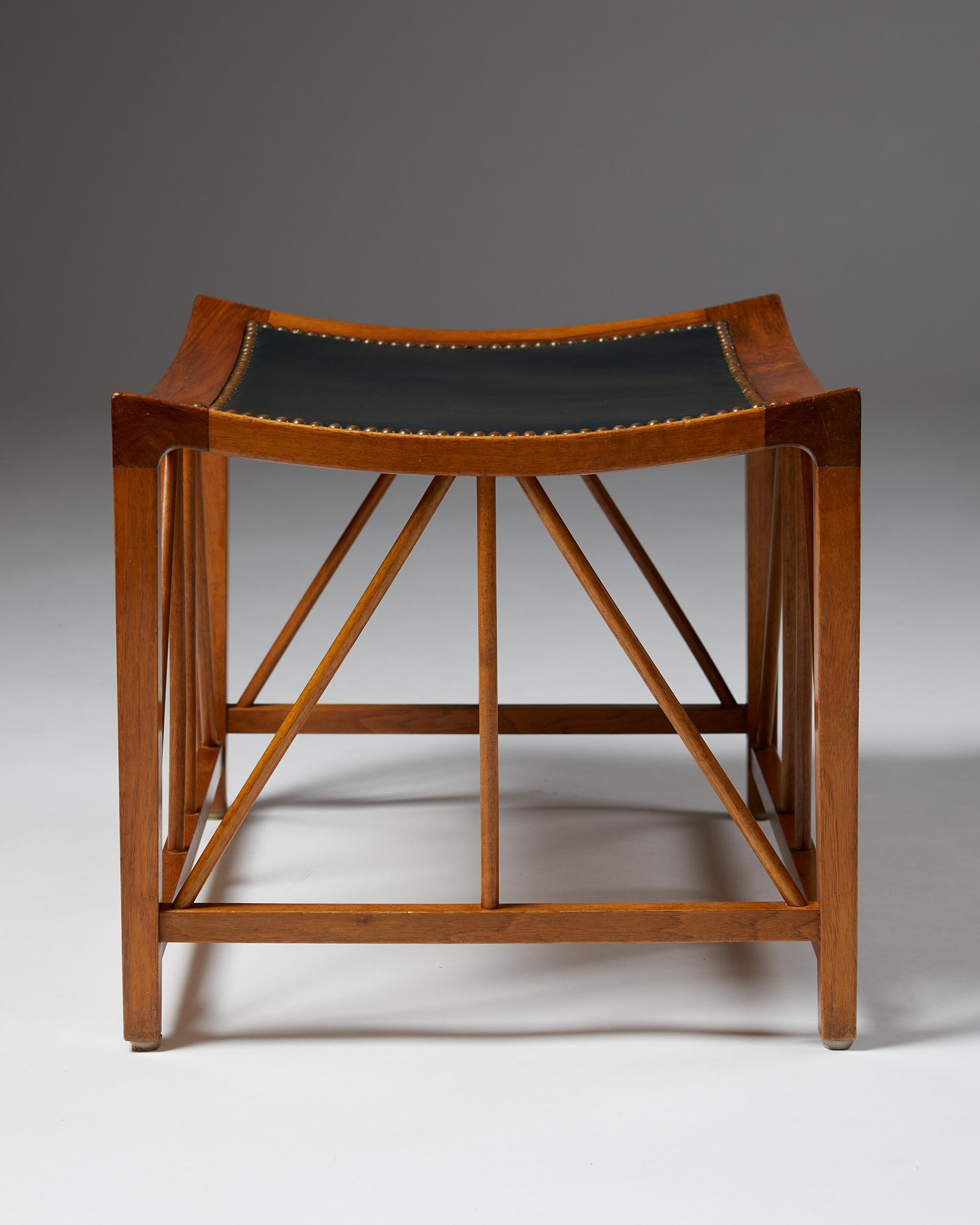 Swedish Stool “Tutankhamun” Designed by Josef Frank for Svenskt Tenn, Sweden, 1940s