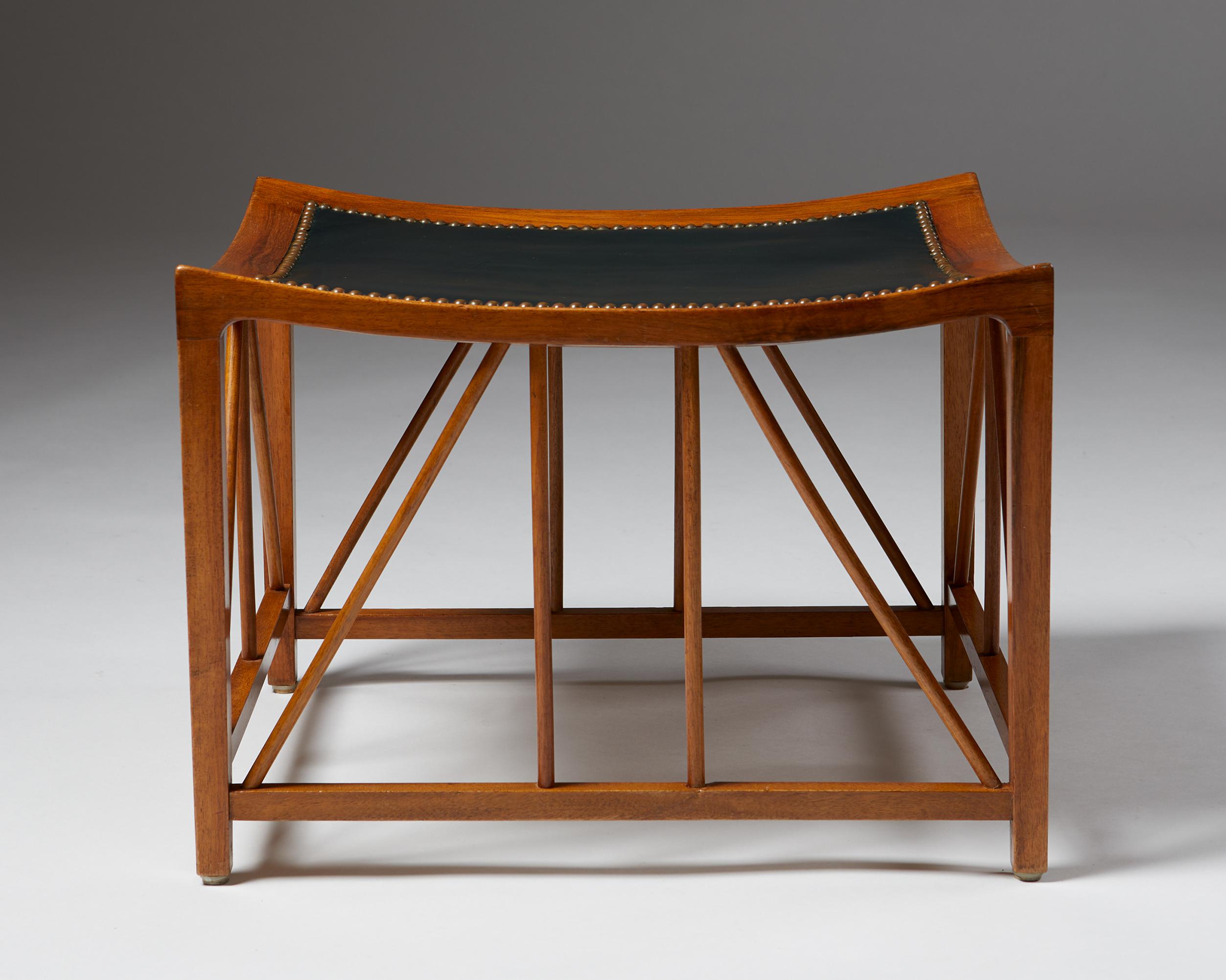 Stool “Tutankhamun” Designed by Josef Frank for Svenskt Tenn, Sweden, 1940s In Good Condition In Stockholm, SE