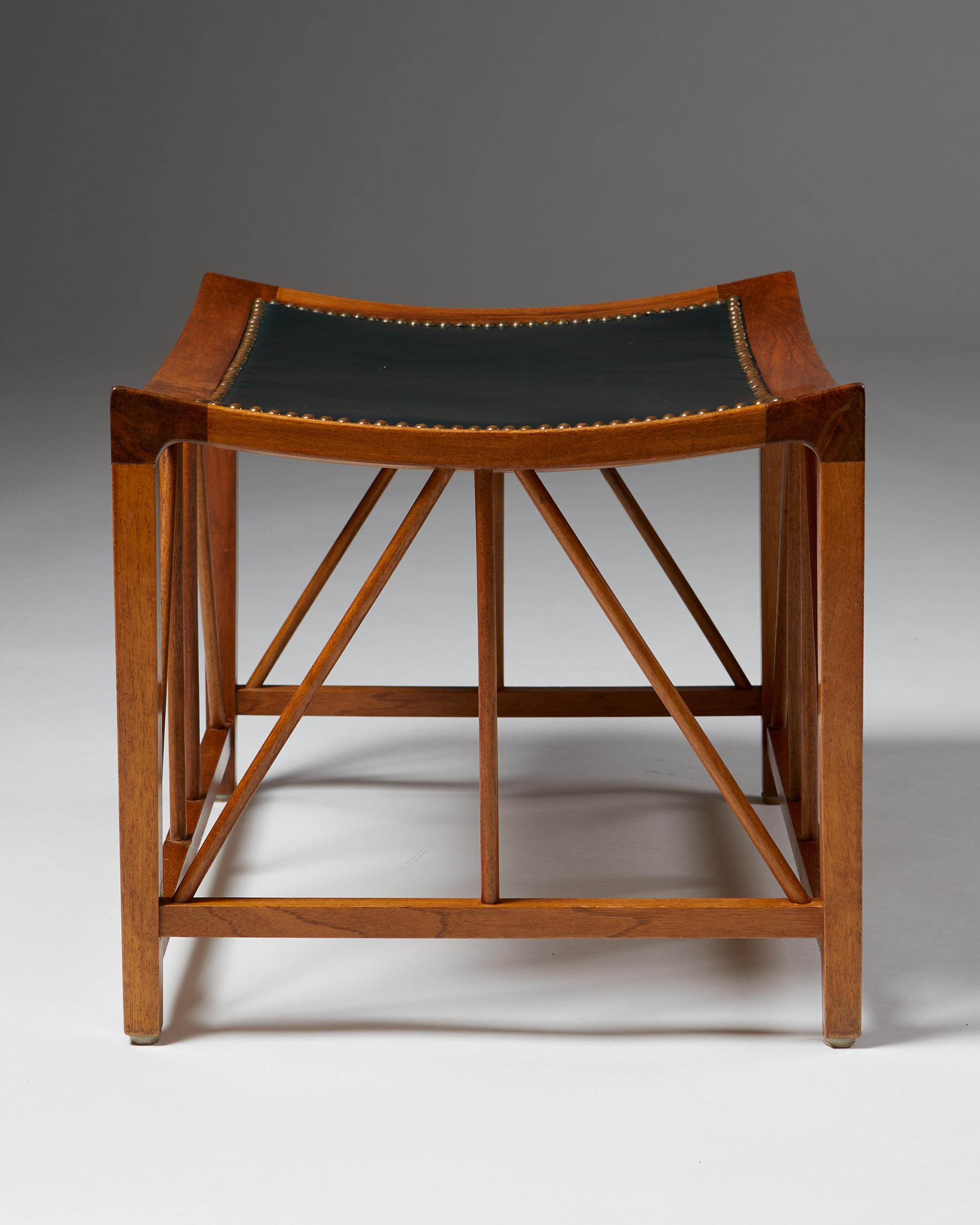 Mid-20th Century Stool “Tutankhamun” Designed by Josef Frank for Svenskt Tenn, Sweden, 1940s
