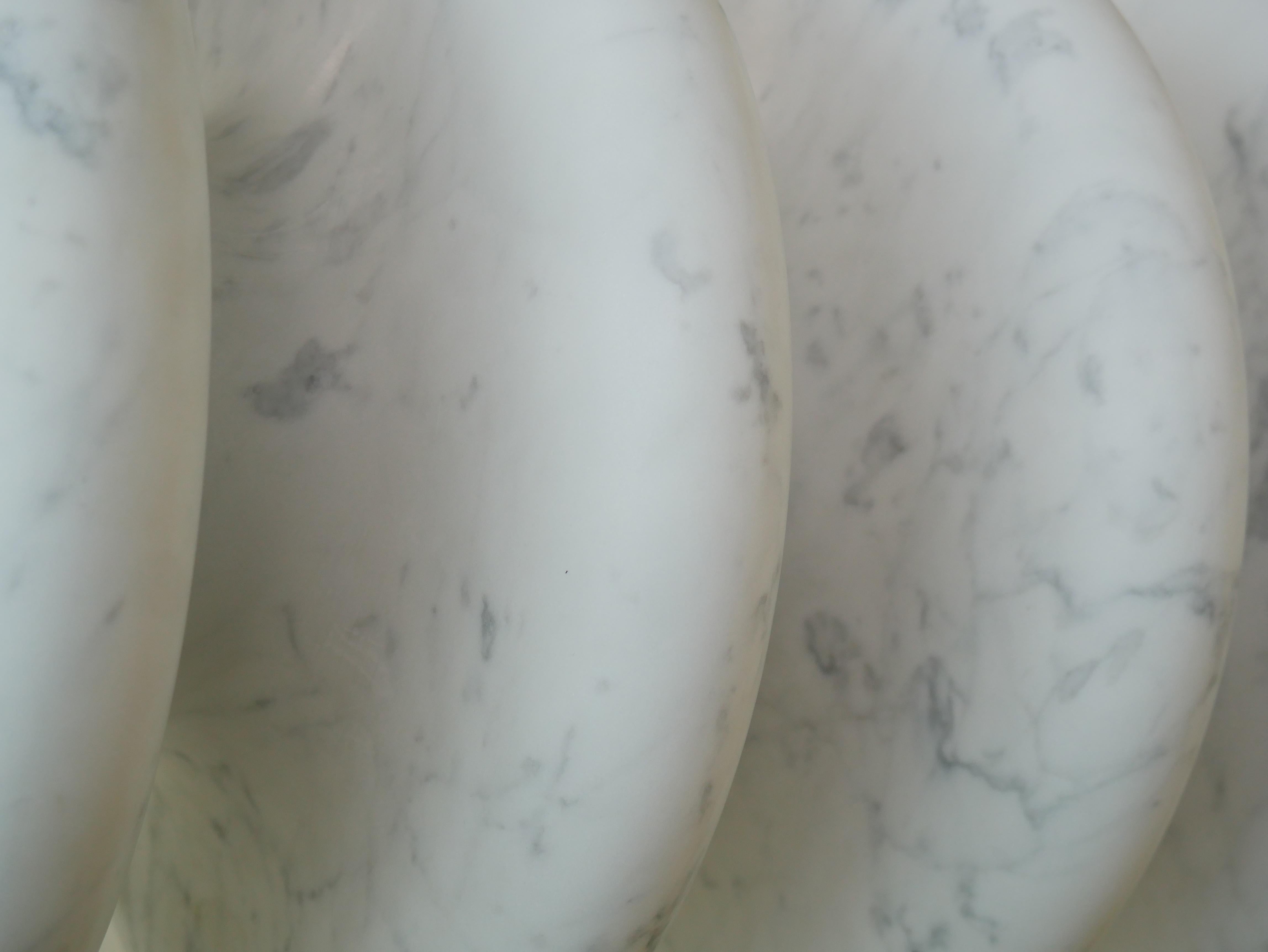 Hand-Carved Twist Stool in Carrara Marble designer Patrick LAROCHE For Sale