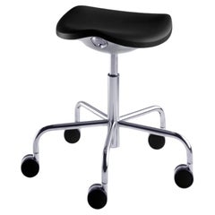 Tabouret à hauteur réglable par vérin à gaz avec roulettes Rexite Welcome - Noir