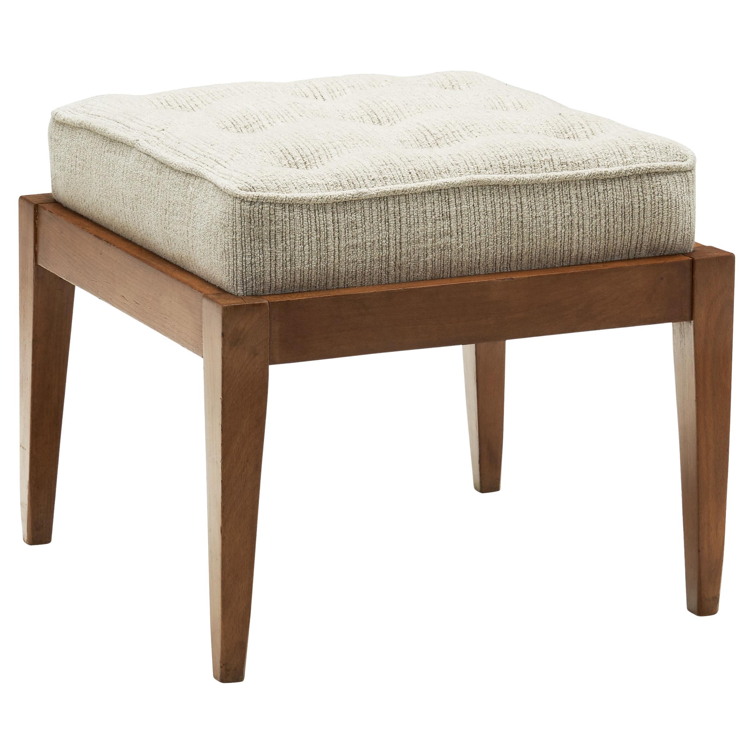 Stool with Upholstered Seat by La Compagnie des Arts Français, France 1940s