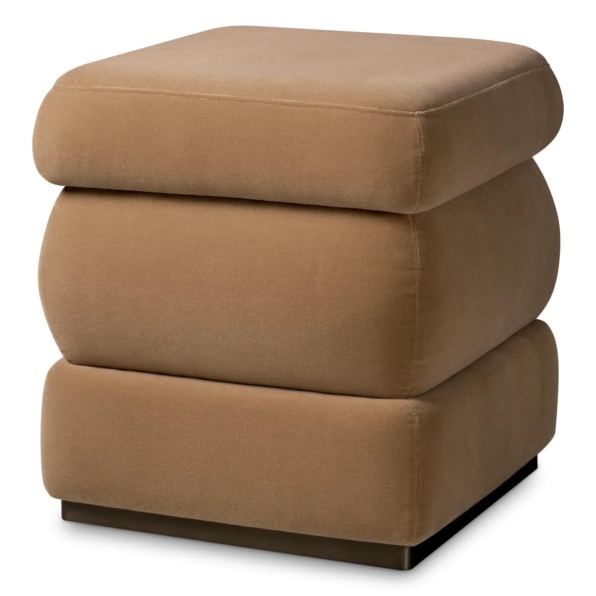 The Stool is a sculptural and versatile accent piece. This stool combines refined materials with elegant proportions, embodying both modern design and classical sophistication.

Upholstered in luxurious camel wool, the Stool offers tactile warmth