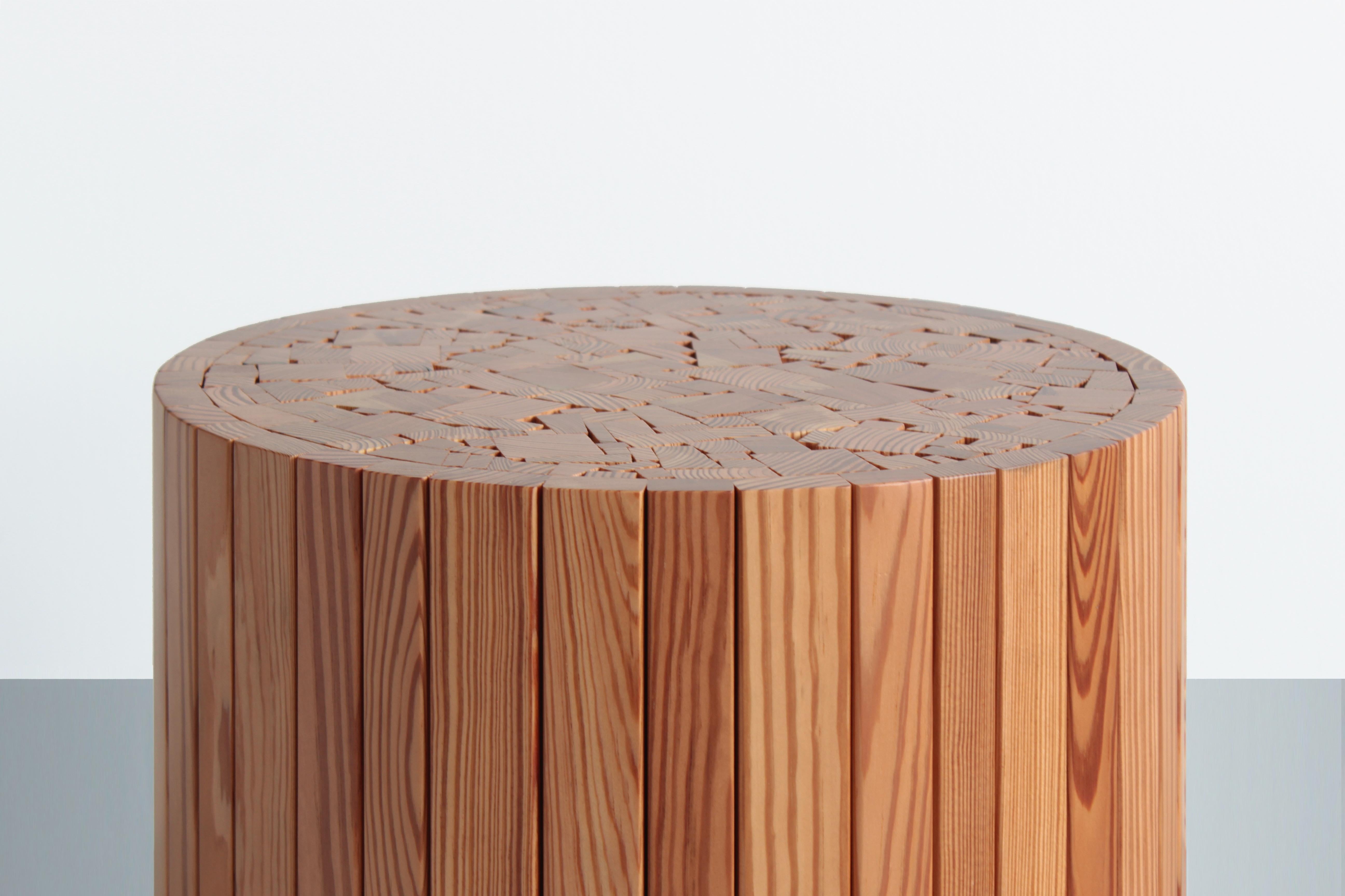 Modern Stoolen Side Table in Heart Pine 16