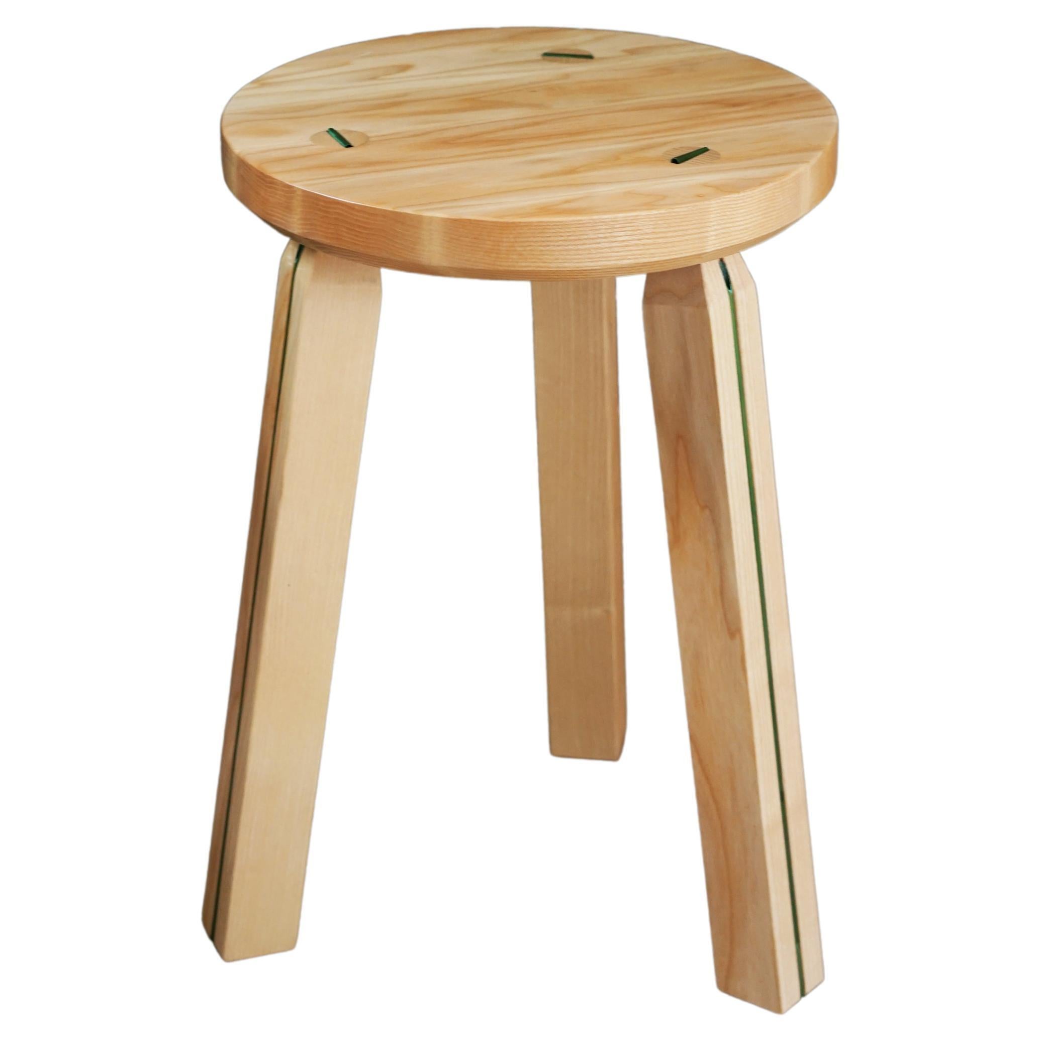 Stools, Ash Wood, Handmade in France, OROS Edition For Sale