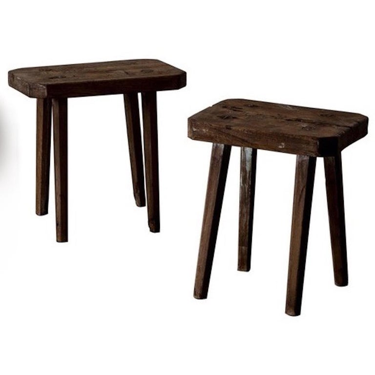 Stools Benches Rustic Wood Swedish 19th Century Sweden For Sale
