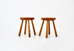 Tabourets par Charlotte Perriand pour Les Arcs, 1960, ensemble de 2