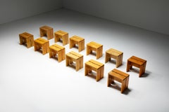 Tabourets de Charlotte Perriand pour Les Arcs, France, années 1960