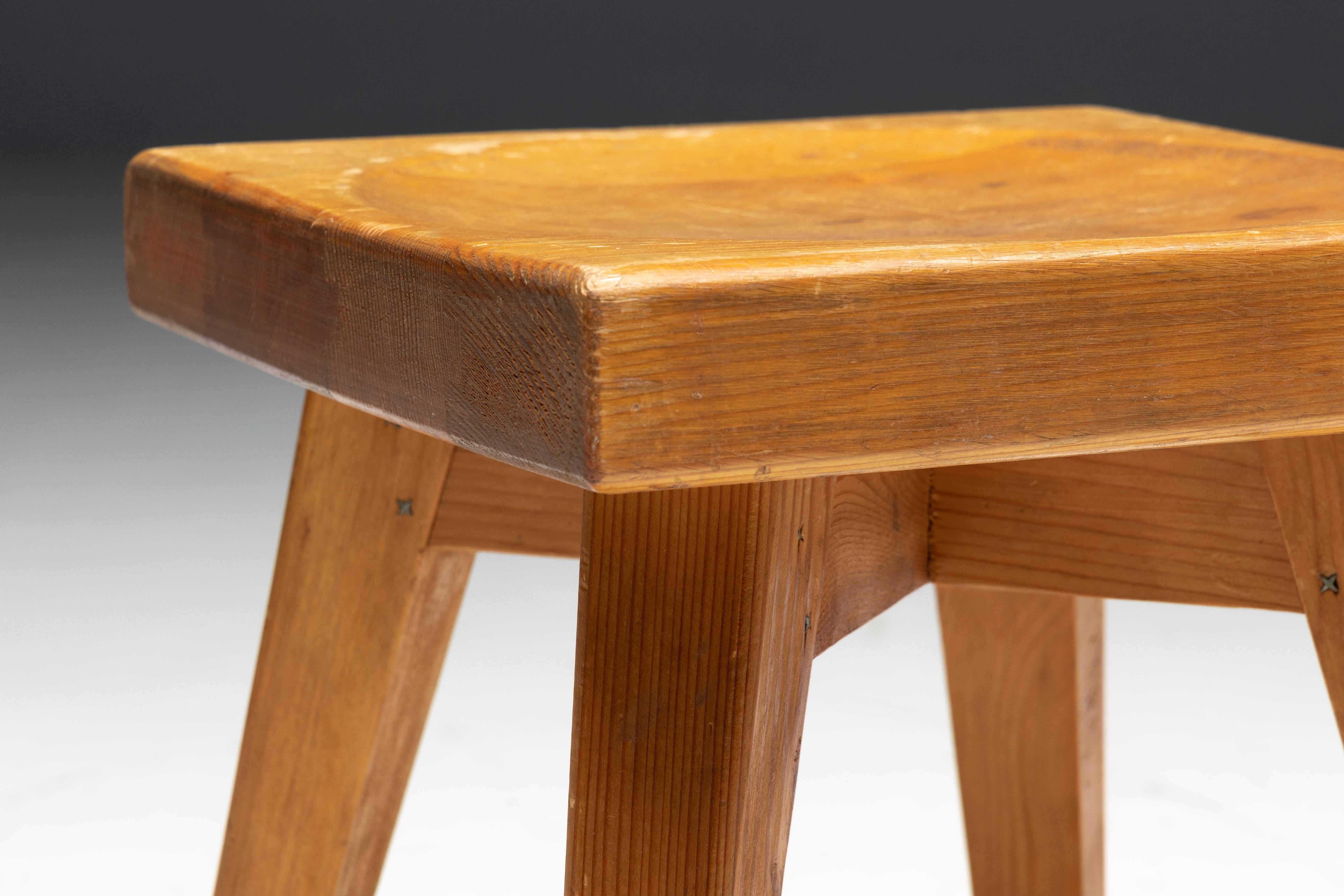 Tabourets de Christian Durupt et Charlotte Perriand, France, années 1960 en vente 6