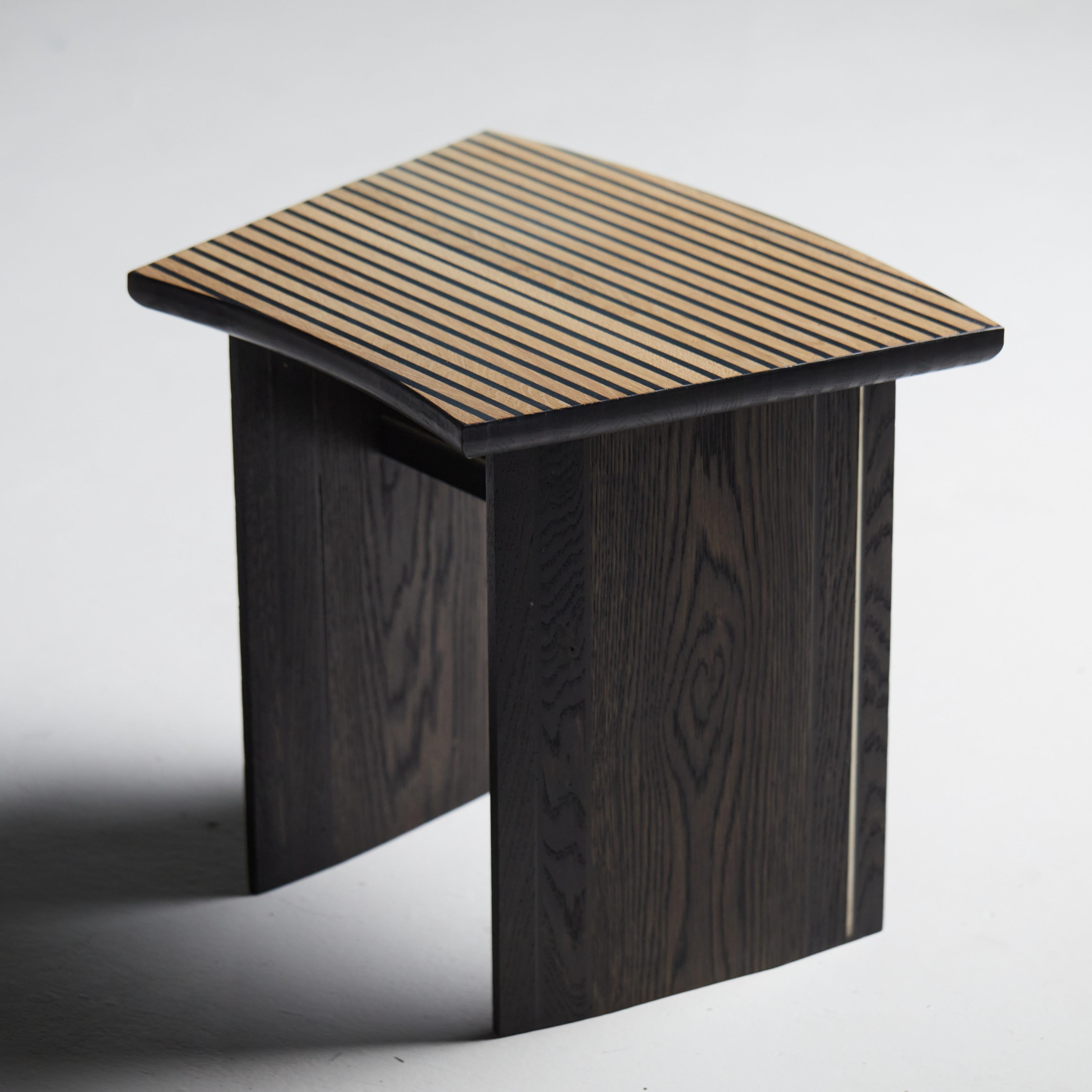 Contemporary Stools, ebonized oak and clear resin.  For Sale