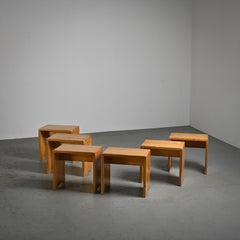 Stools from Les Arcs, France, Set of 6, Selected by C. Perriand