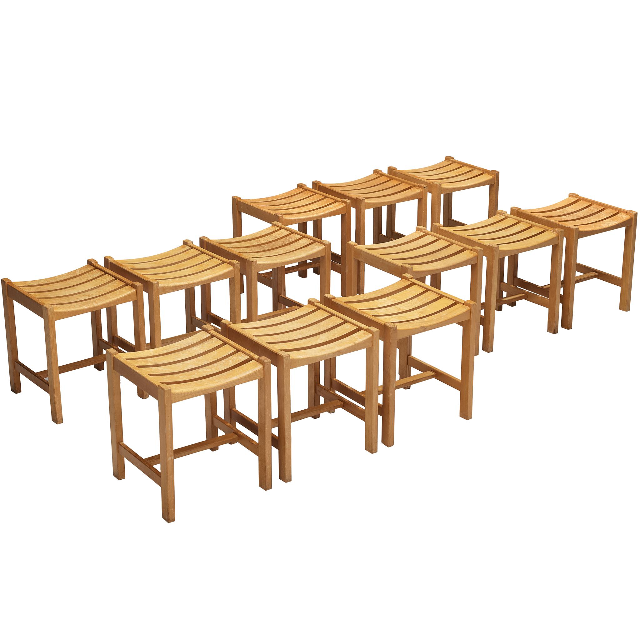 Stools in Blonde Wood For Sale