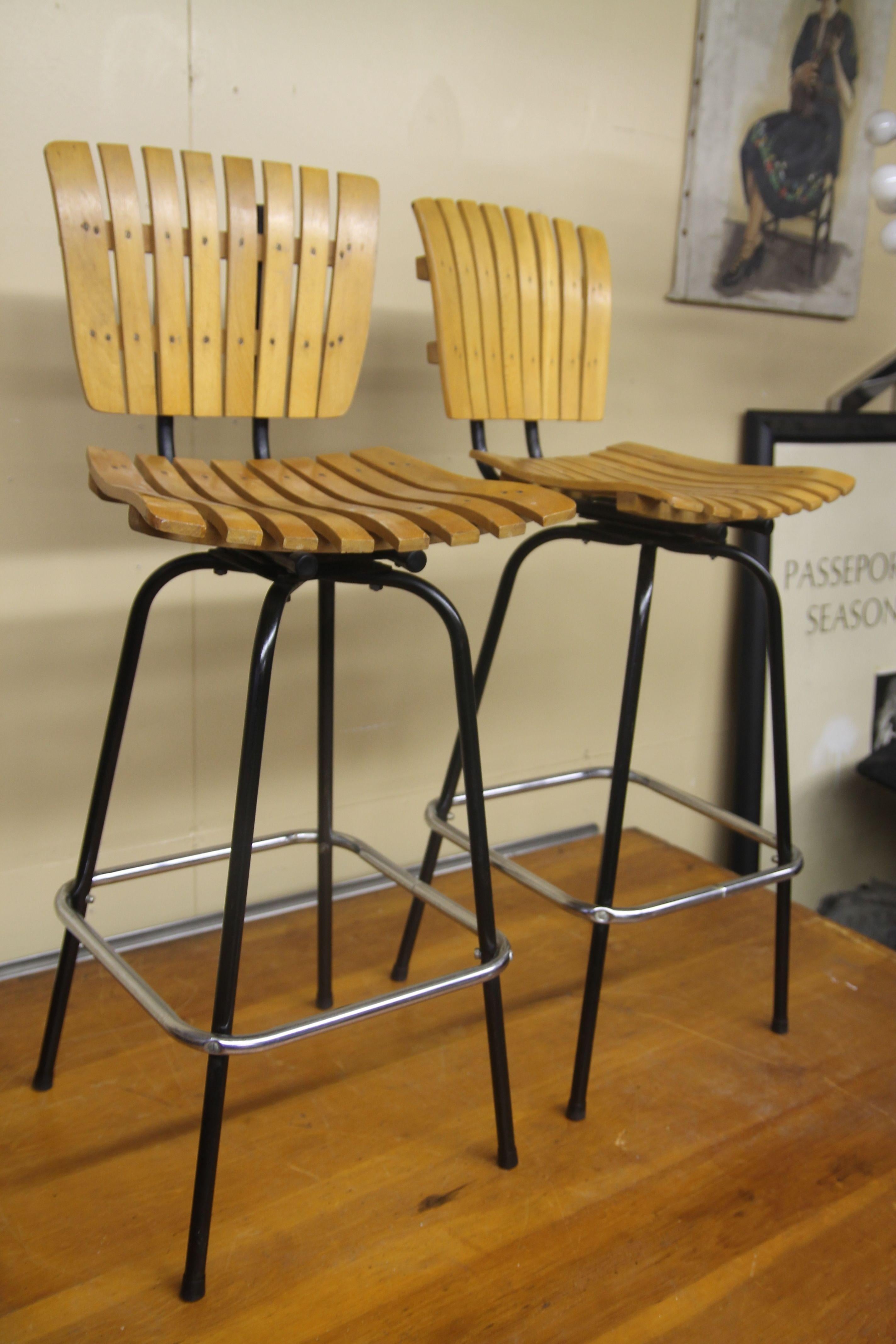 Mid-Century Modern Stools in the Manner of Arthur Umanoff For Sale
