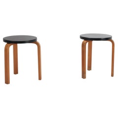 Vintage Pair of 1930s Alvar Aalto Model 60 stools Bowman Brothers Ink Stamp