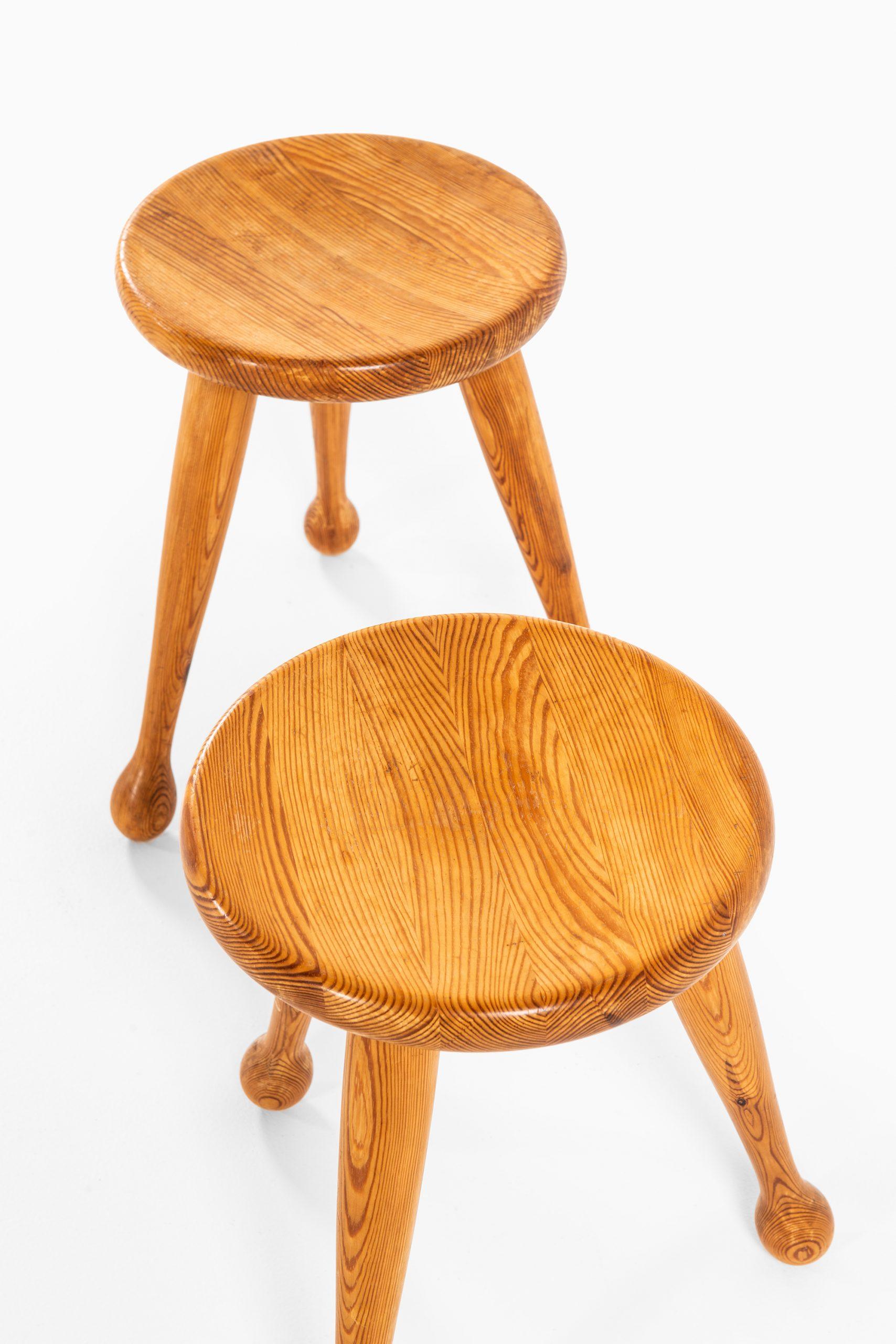Rare pair of stools by unknown designer. Probably produced in Sweden.