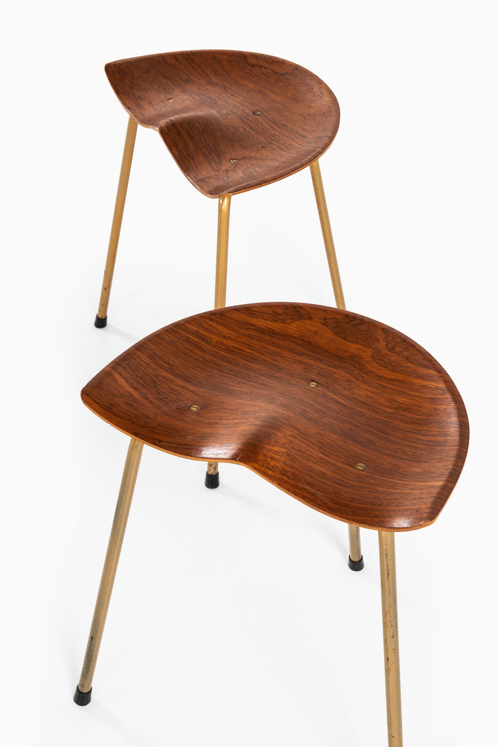 A pair of stools by unknown designer. Produced in Denmark.