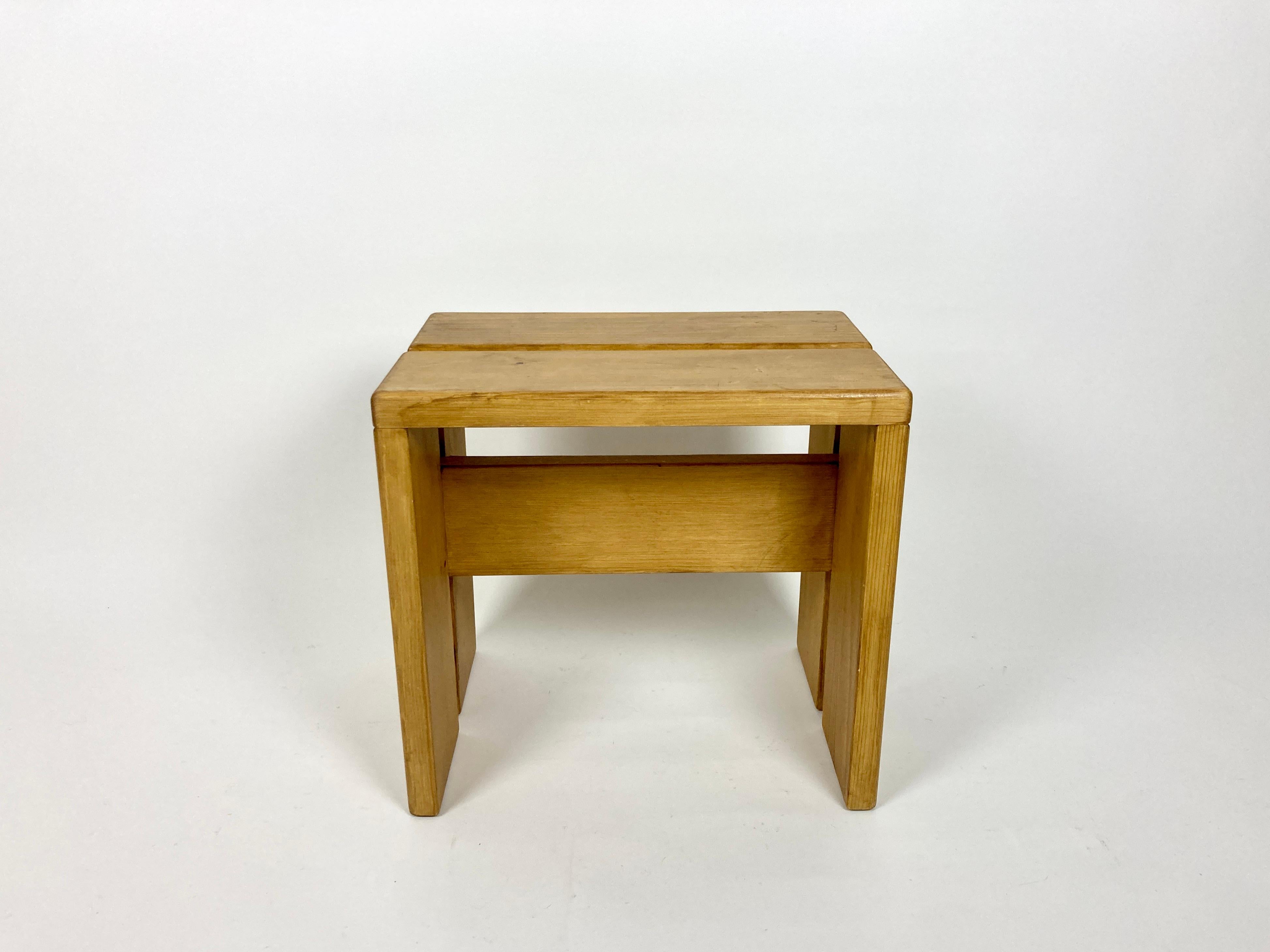 French Stools/Side Table from Les Arcs, France 1970s, Charlotte Perriand