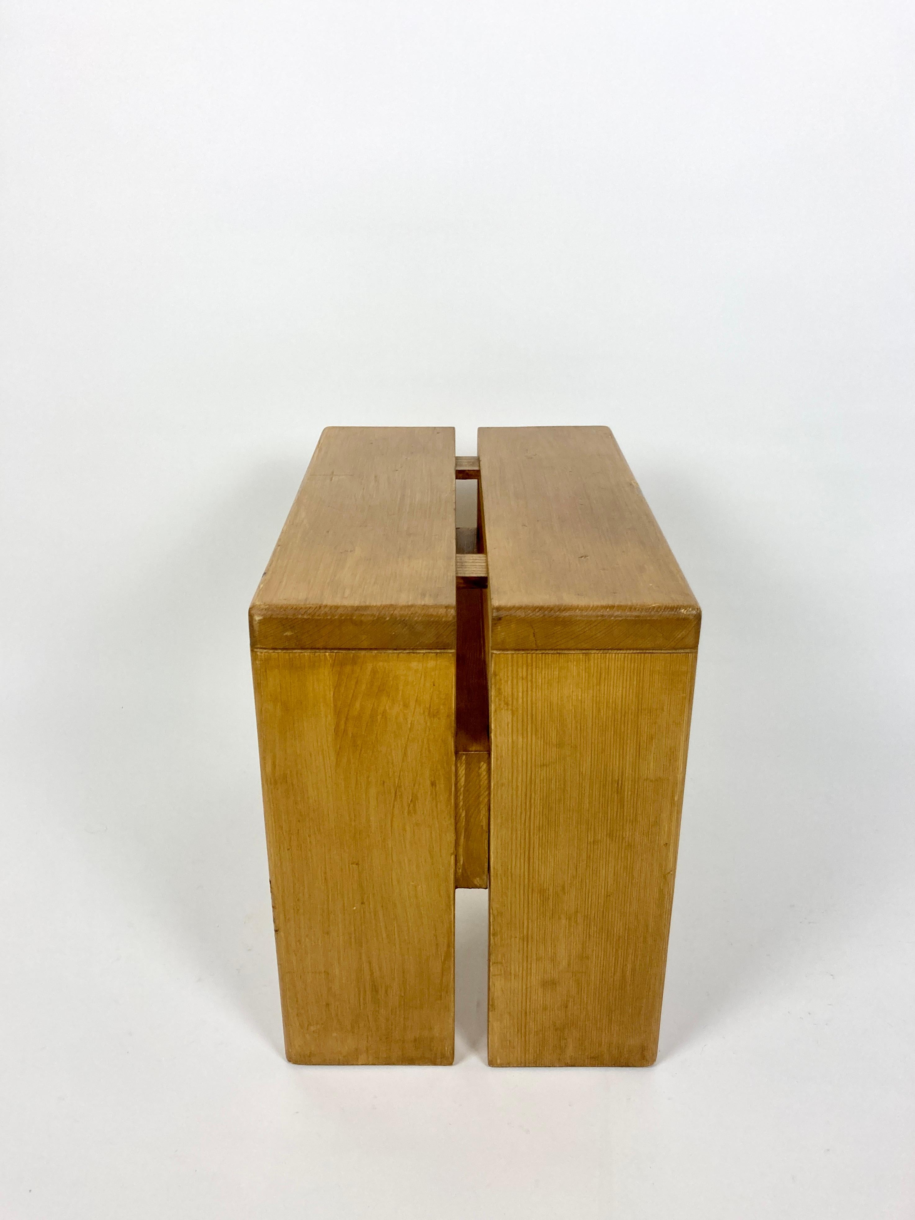 20th Century Stools/Side Table from Les Arcs, France 1970s, Charlotte Perriand