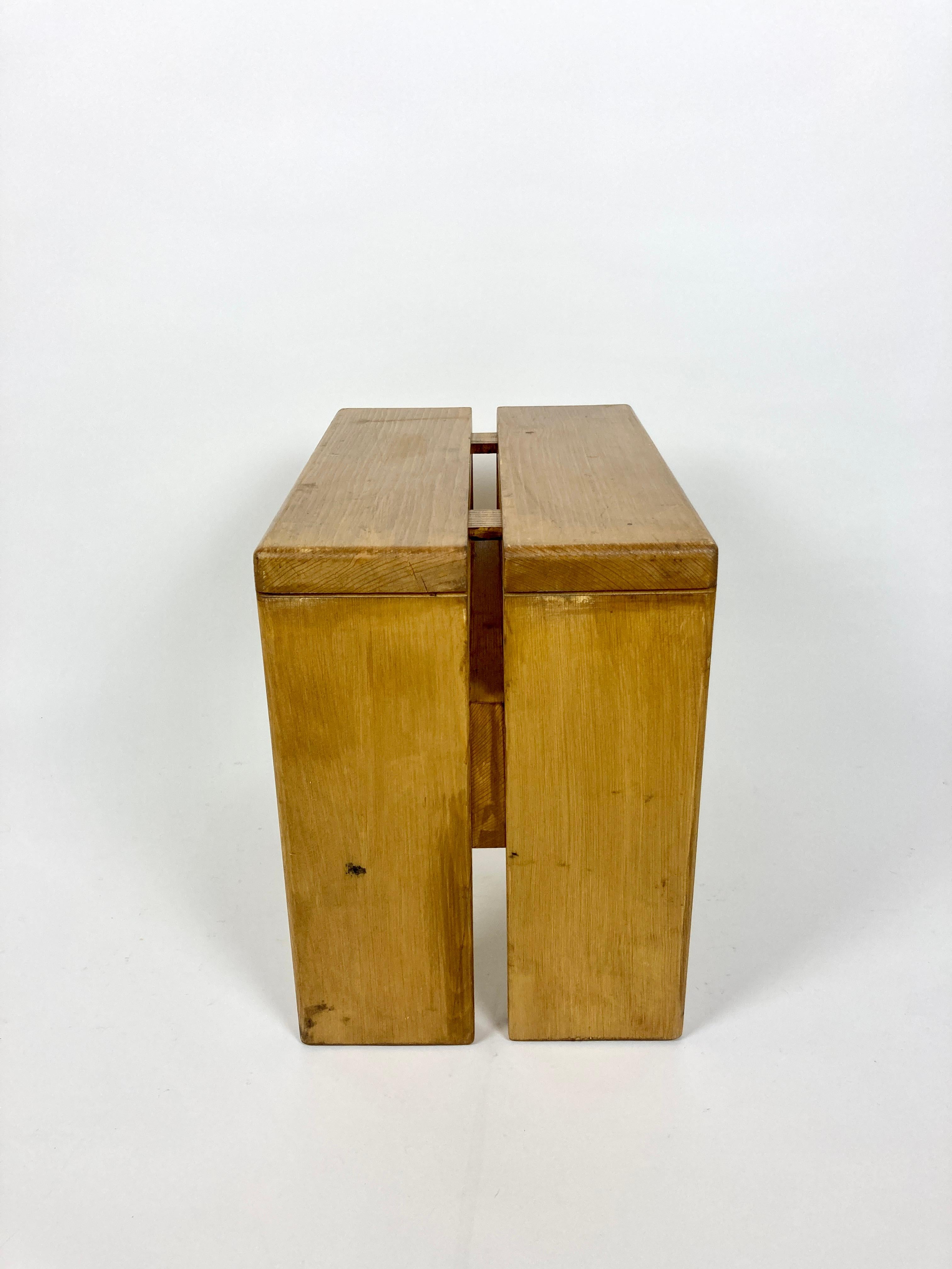 20th Century Stools/Side Table from Les Arcs, France 1970s, Charlotte Perriand