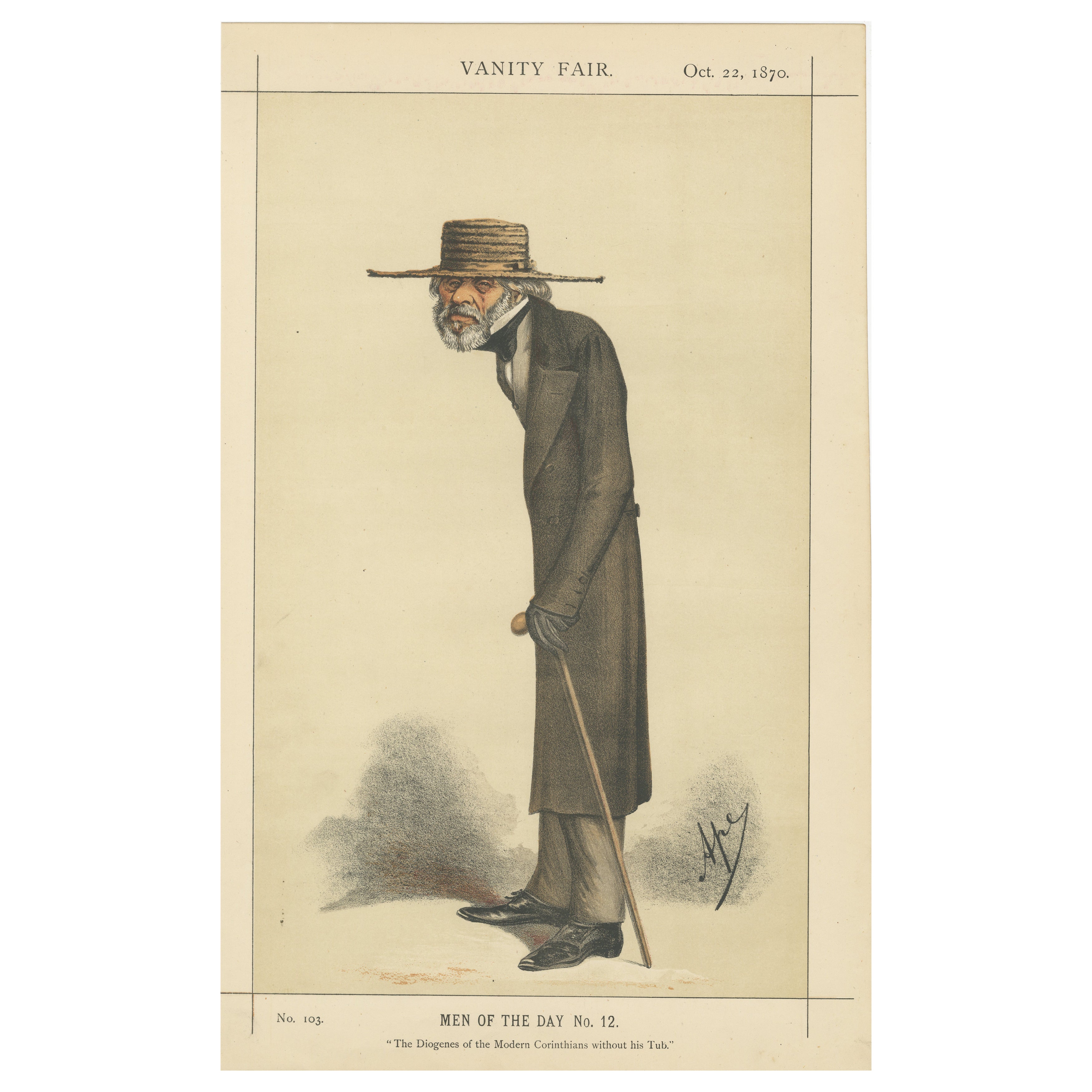 Stooped Victorian Philosopher – Vanity Fair Men of the Day No. 12, 1870