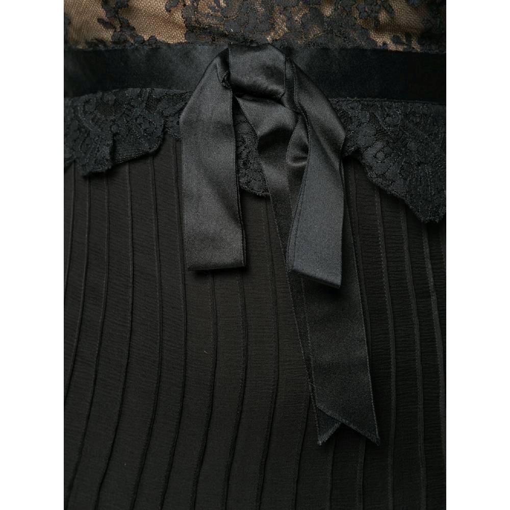 Stop Sénès Vintage black silk and lace 60s cocktail dress For Sale 1