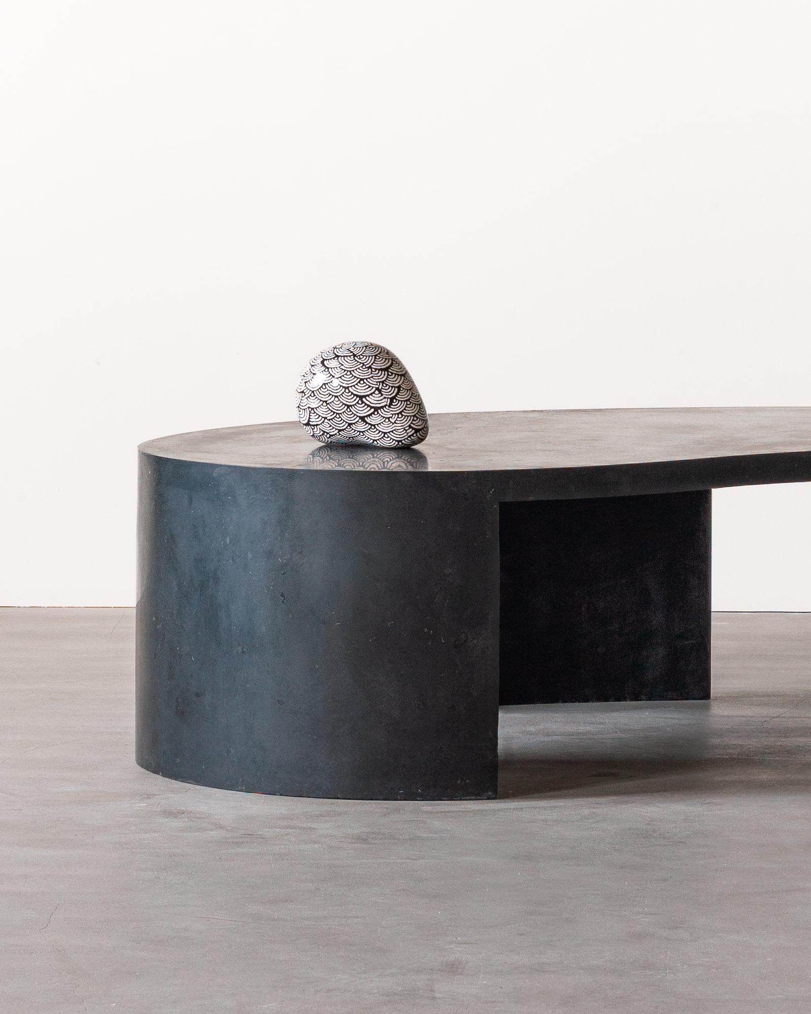 Modern Stopgap, Black Stucco Coffee Table by Andréason & Leibel, Limited Edition For Sale