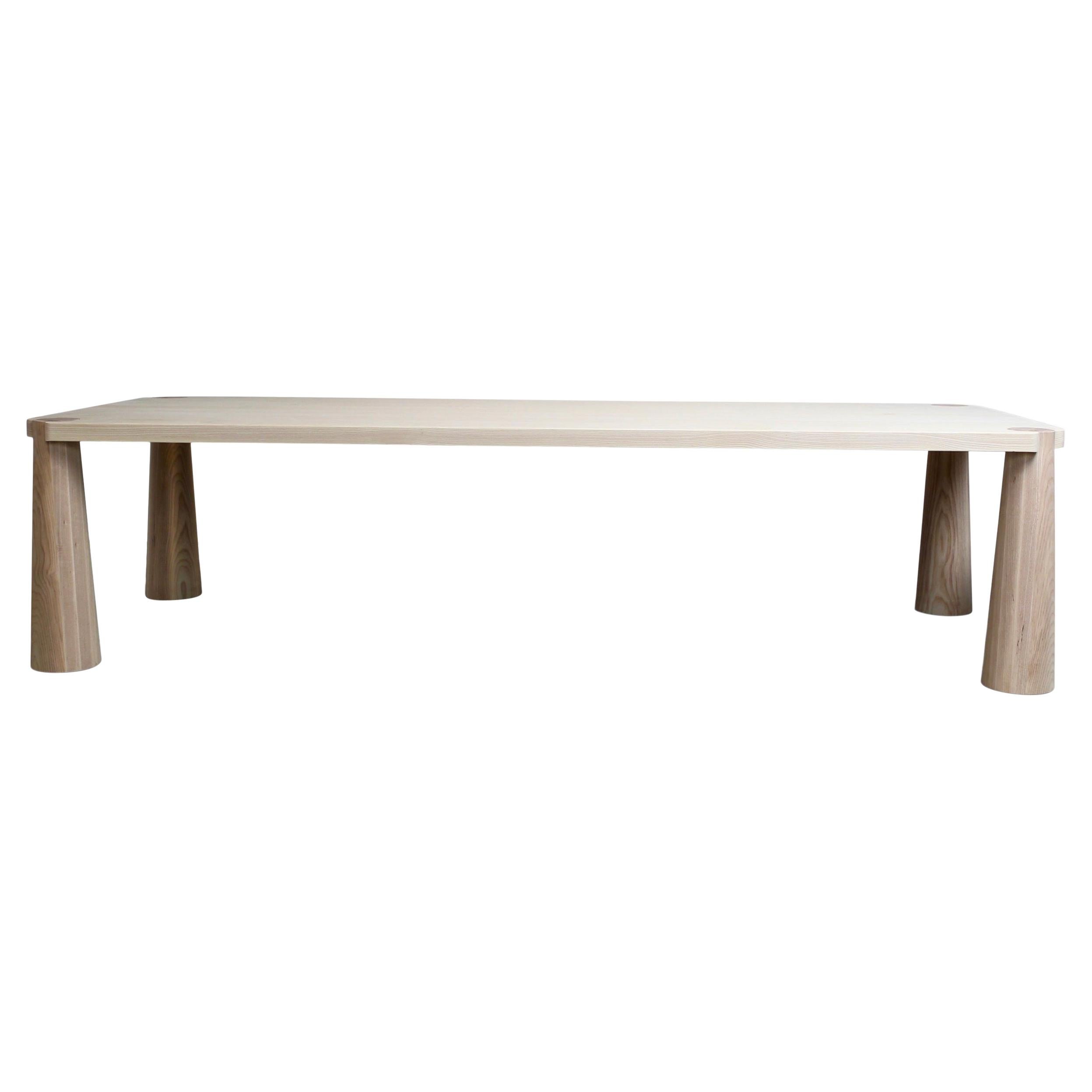 Stor Dining Table, Solid White Ash with Exposed Joinery