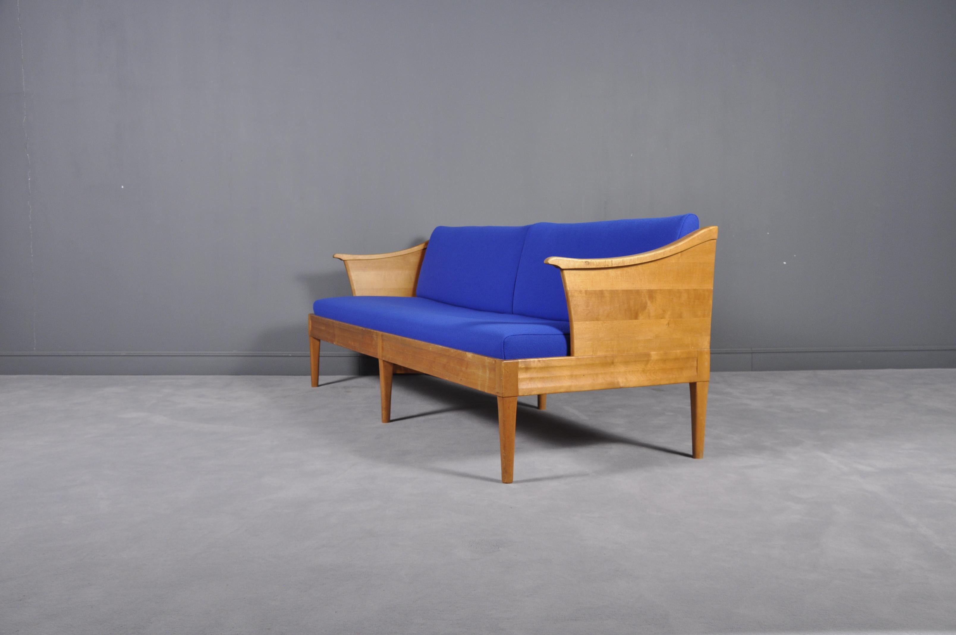 Sofa “Stora Salen” design Carl Malmsten, 1953, Sweden, new upholstery and fabric.