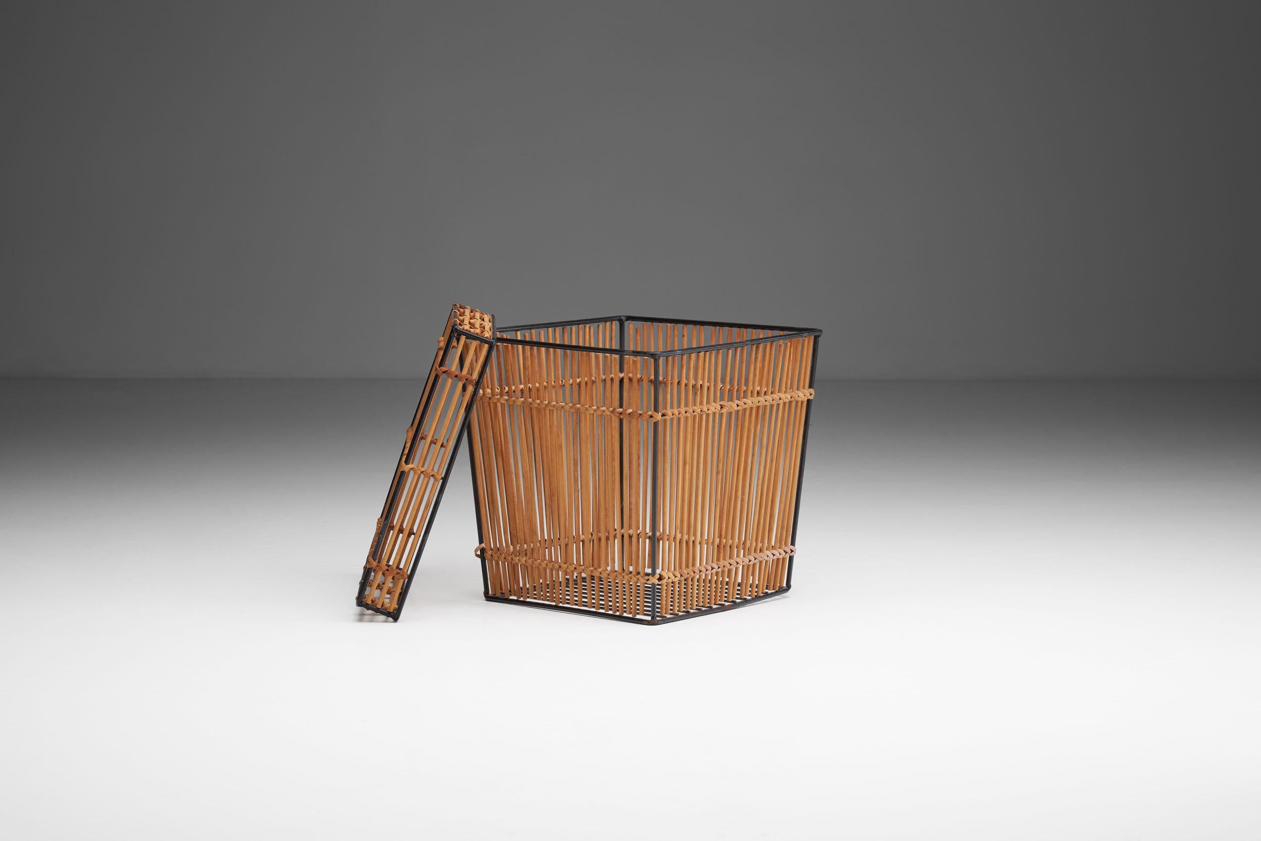Mid-Century Modern Storage Basket by Dirk van Sliedregt (attr.) for Rohé, Netherlands 1960s For Sale