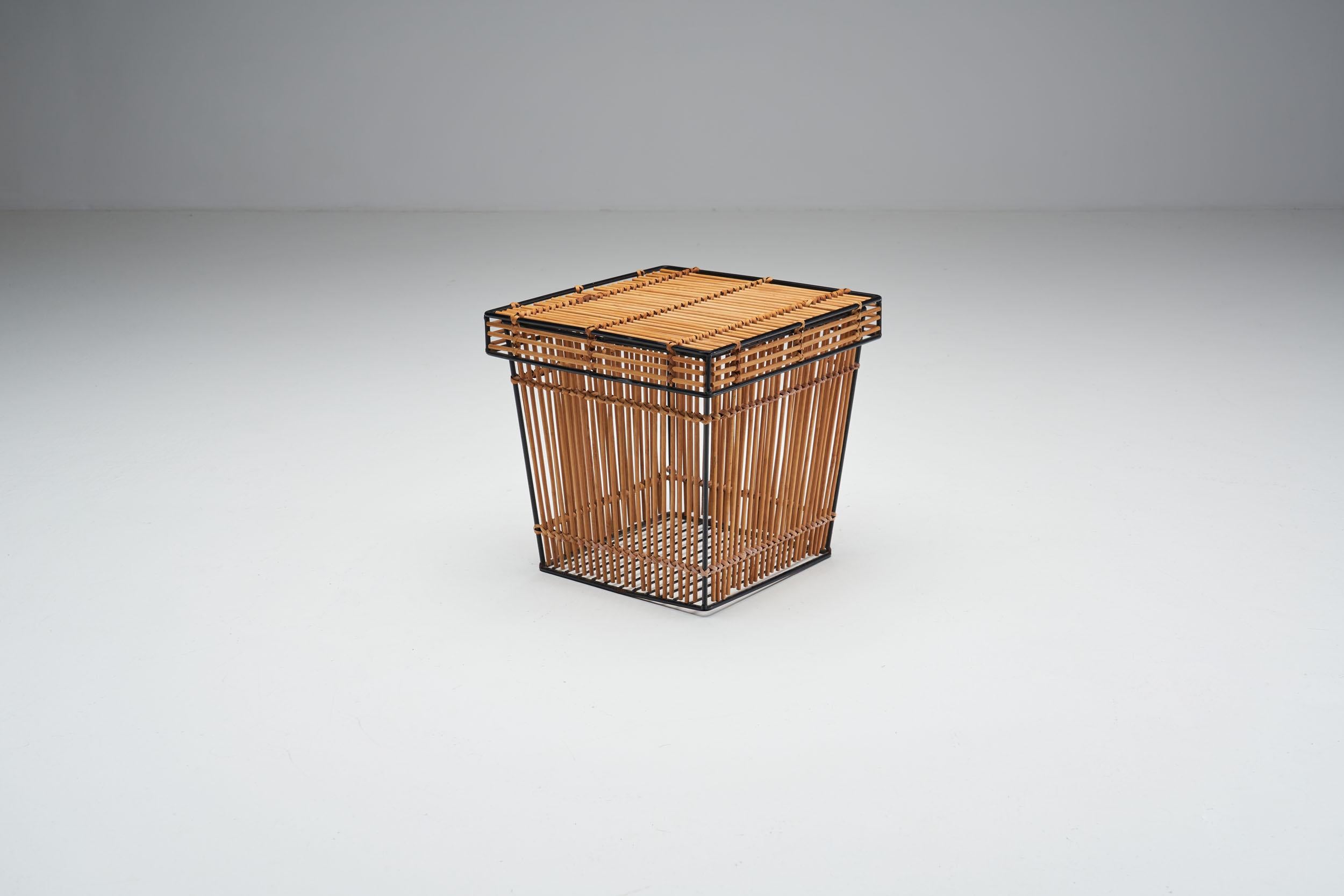 Steel Storage Basket by Dirk van Sliedregt (attr.) for Rohé, Netherlands 1960s For Sale