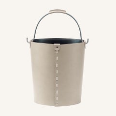 Storage basket with handles VINTAGE - Regenerated Leather