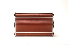 Storage Bins in Nickel Plated Steel Wire and Leather