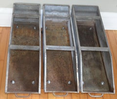 Storage Bins on Wheels from Wonder Bread Bakery, Industrial Steel, Set of 3