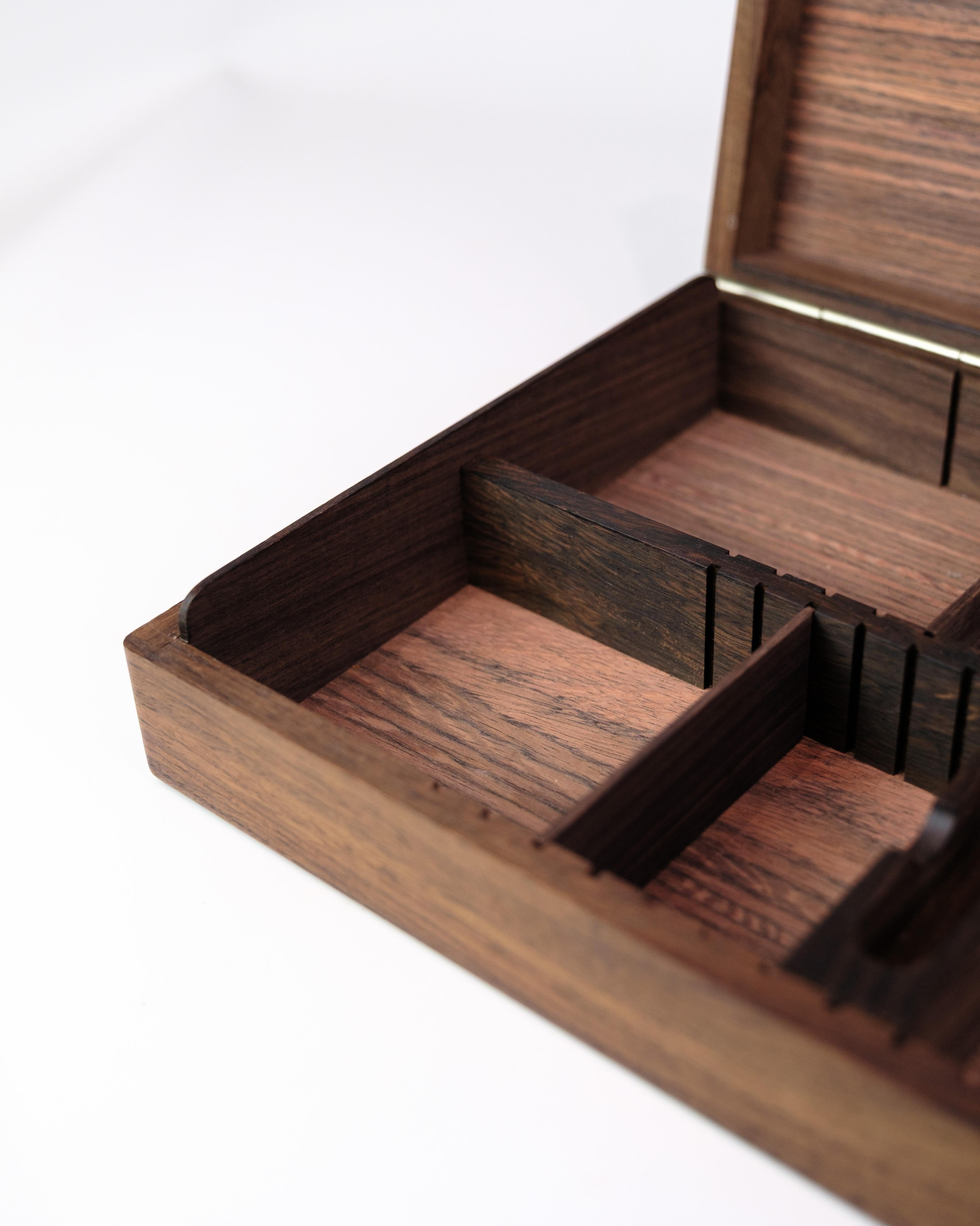 Storage Box In Rosewood With Silver Inlay 