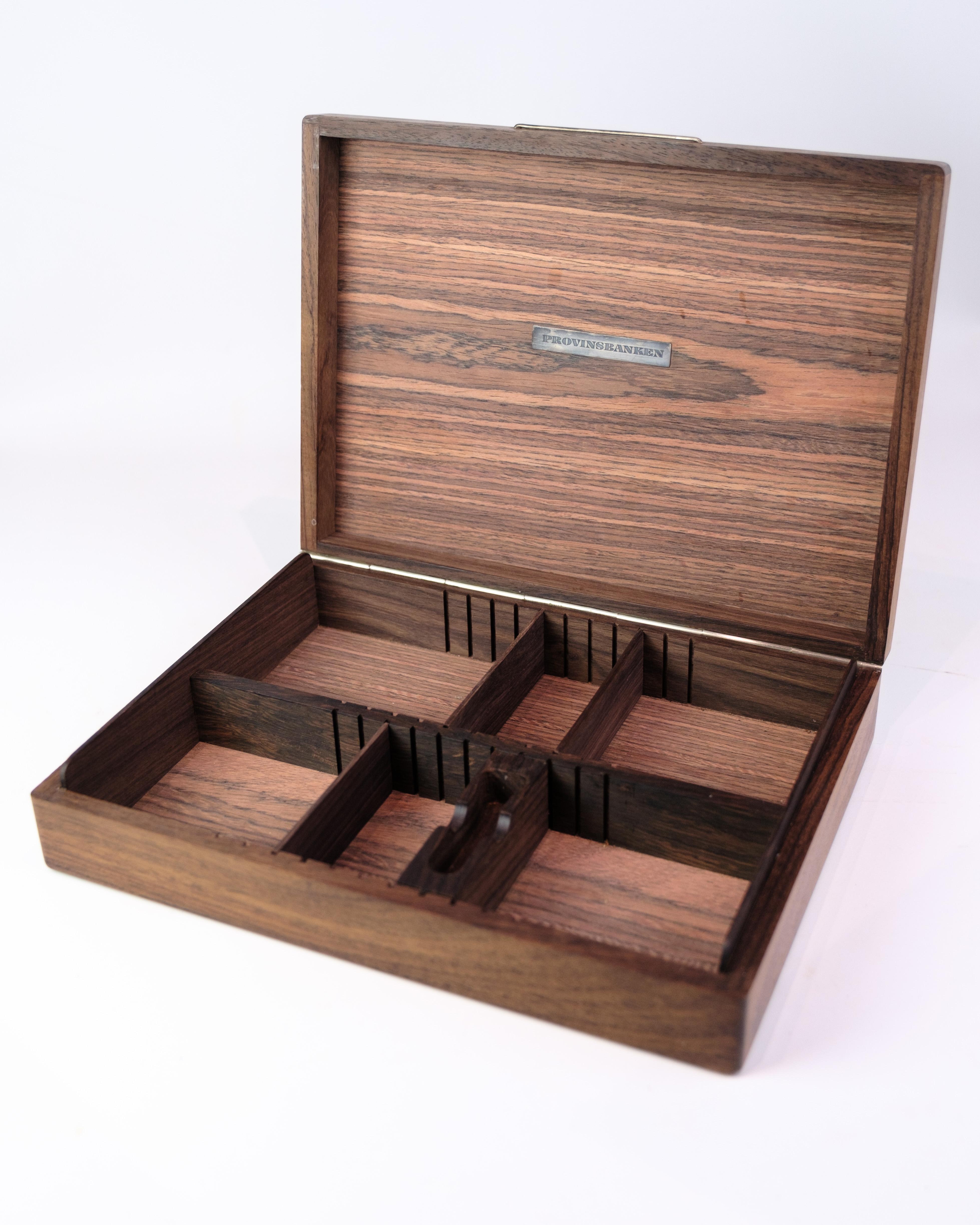 Storage Box In Rosewood With Silver Inlay 