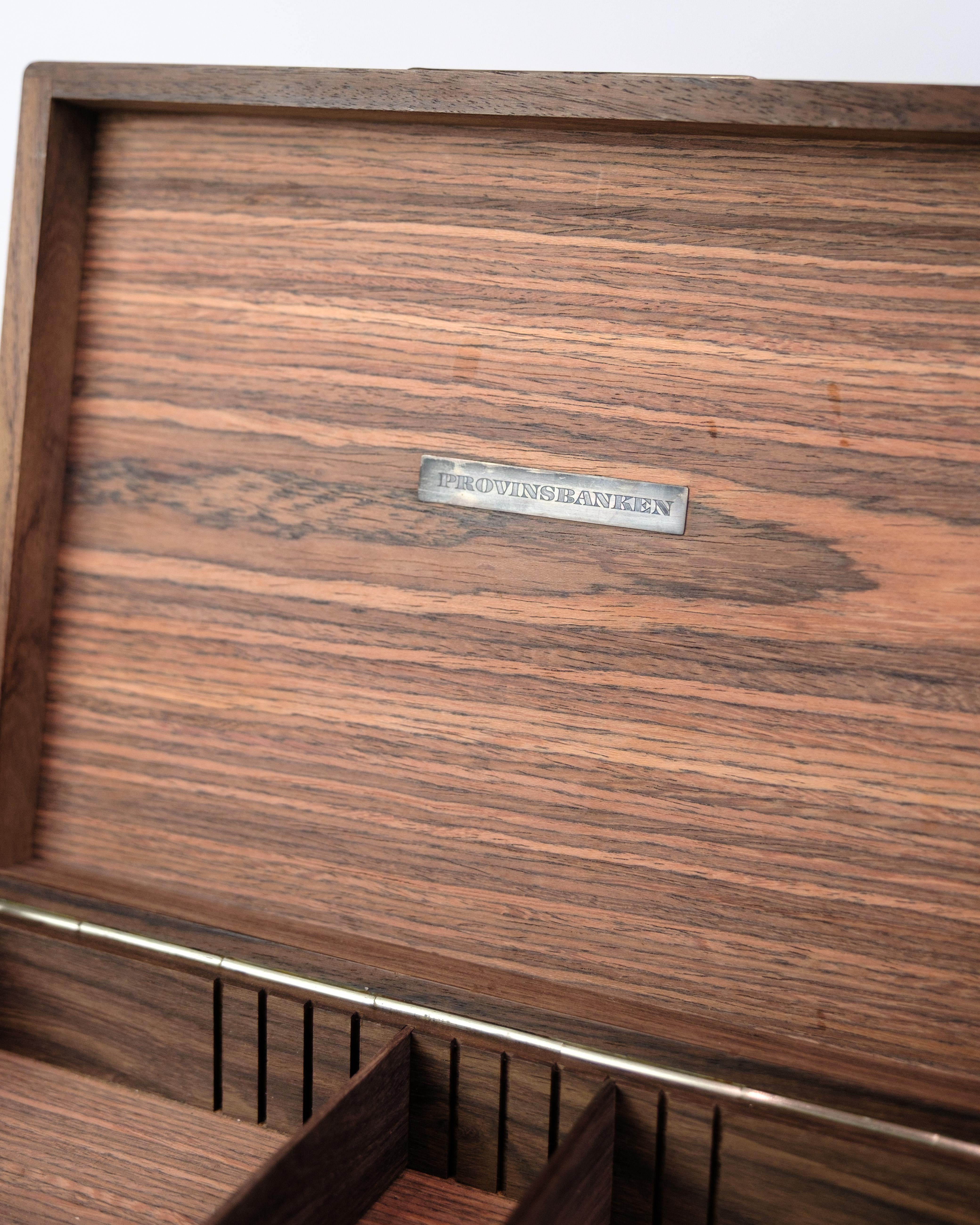 Storage Box In Rosewood With Silver Inlay 