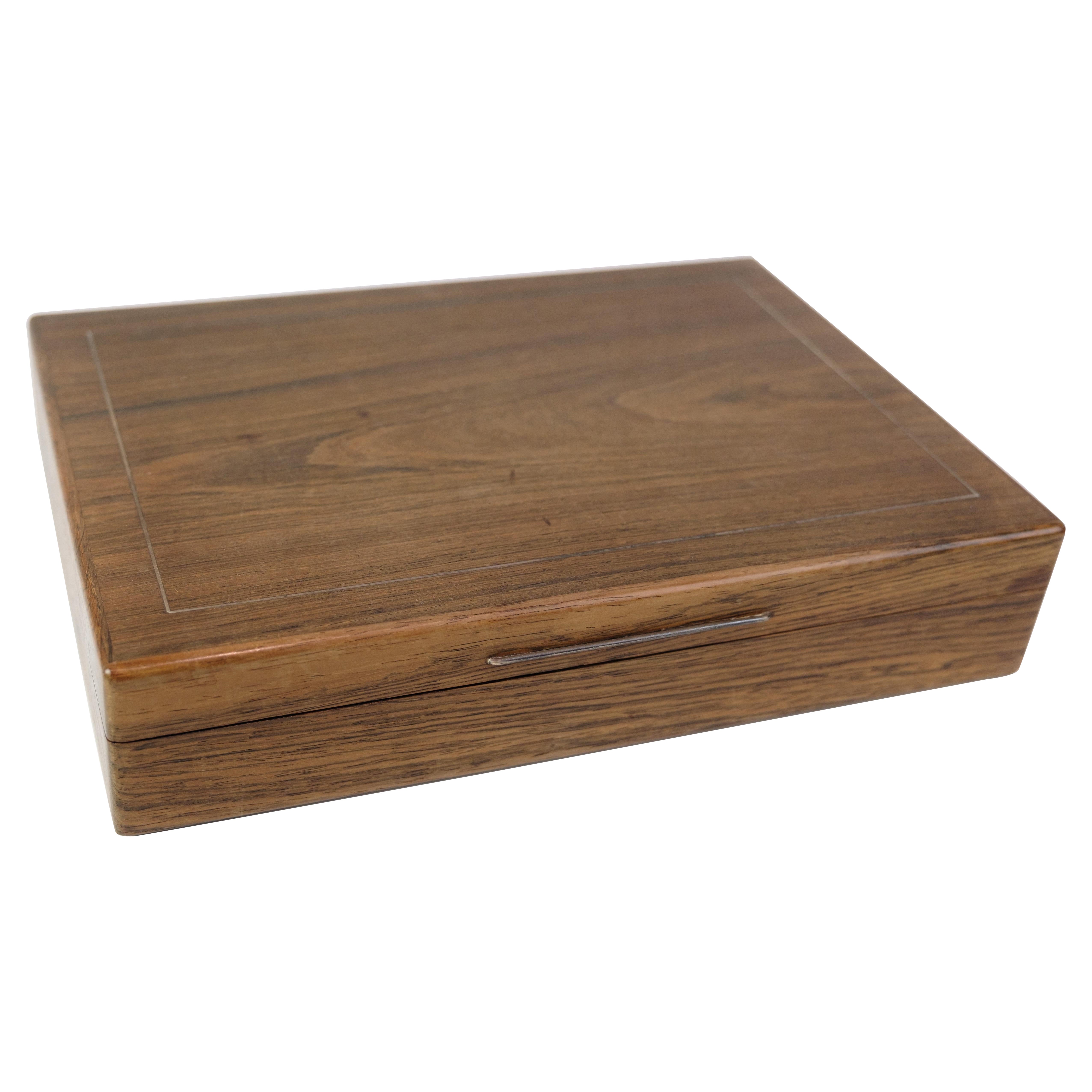 Storage Box Made In Rosewood With Silver Inlay - KFK brand (1922‑1971)