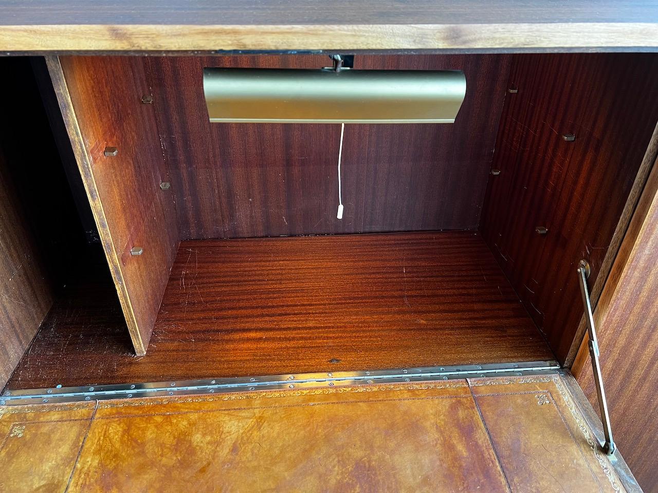Storage Cabinet with Desk Marcel Gascoin for Alvéole, 1950 In Good Condition For Sale In Saint Rémy de Provence, FR