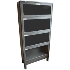 Storage File Cabinet from Lawyer's Barrister Bookcase of Steel with Glass Doors
